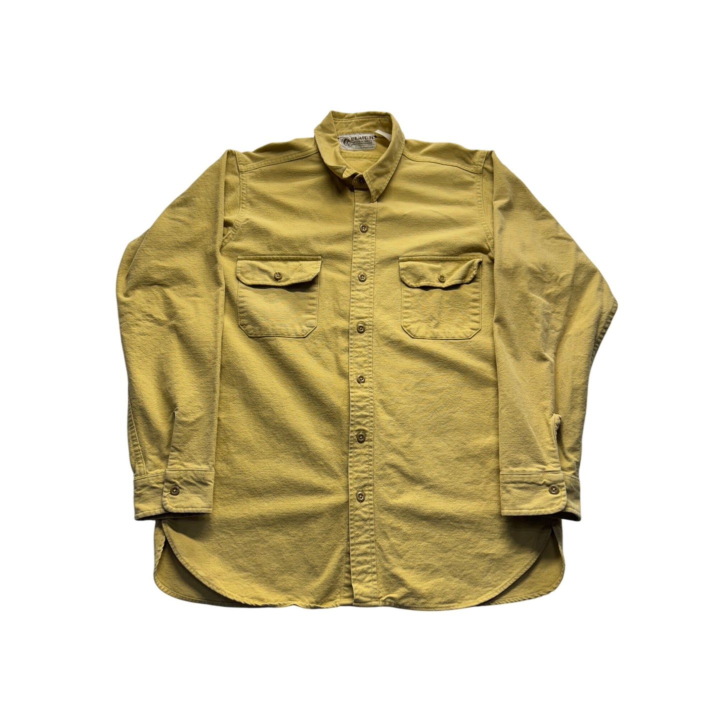 Vintage Bemidji Woolen Mills Yellow Shirt Cotton Mens Large #7793
