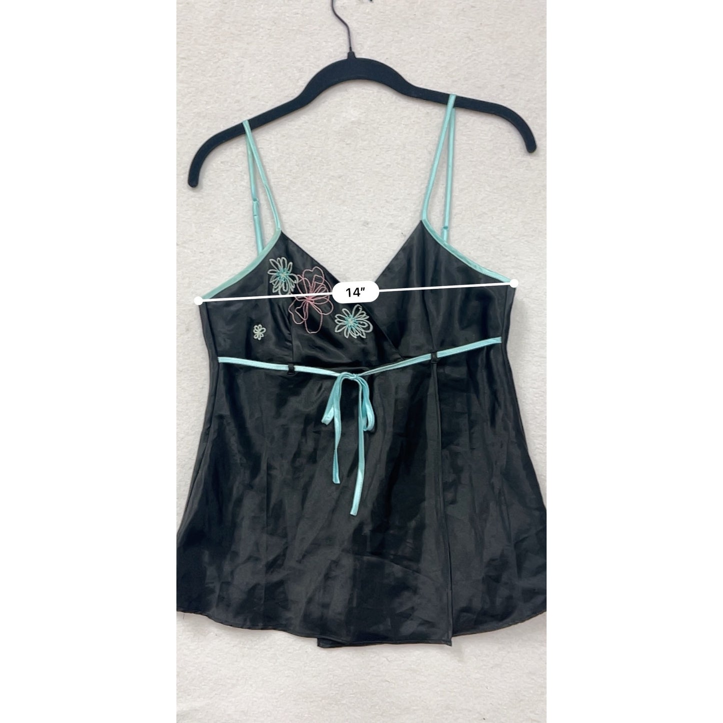 Black & Aqua Isabella Camisole Top #8503