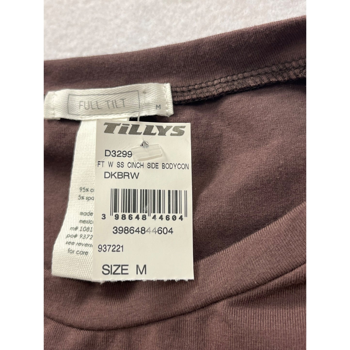 Full Tilt Womens Brown Side-Cinch Short Sleeve Bodycon Dress Size M #8206