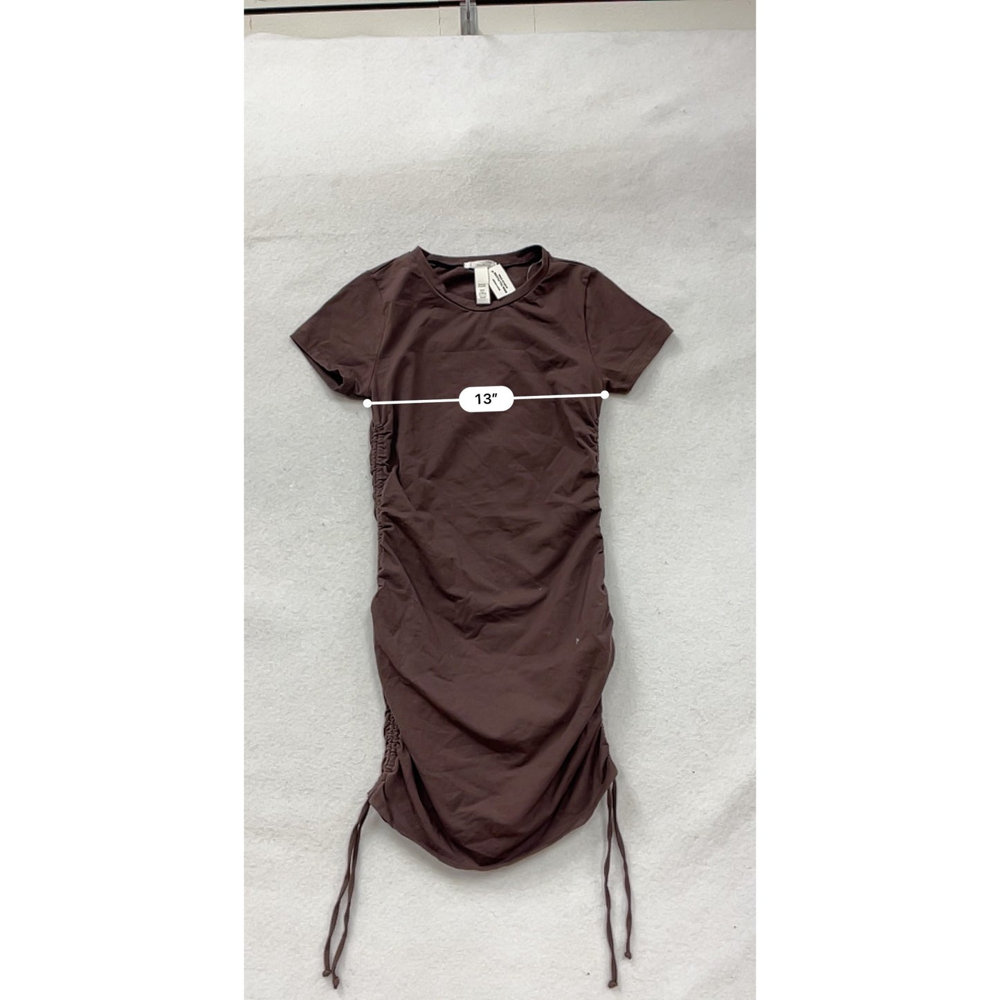 Full Tilt Womens Brown Side-Cinch Short Sleeve Bodycon Dress Size M #8206
