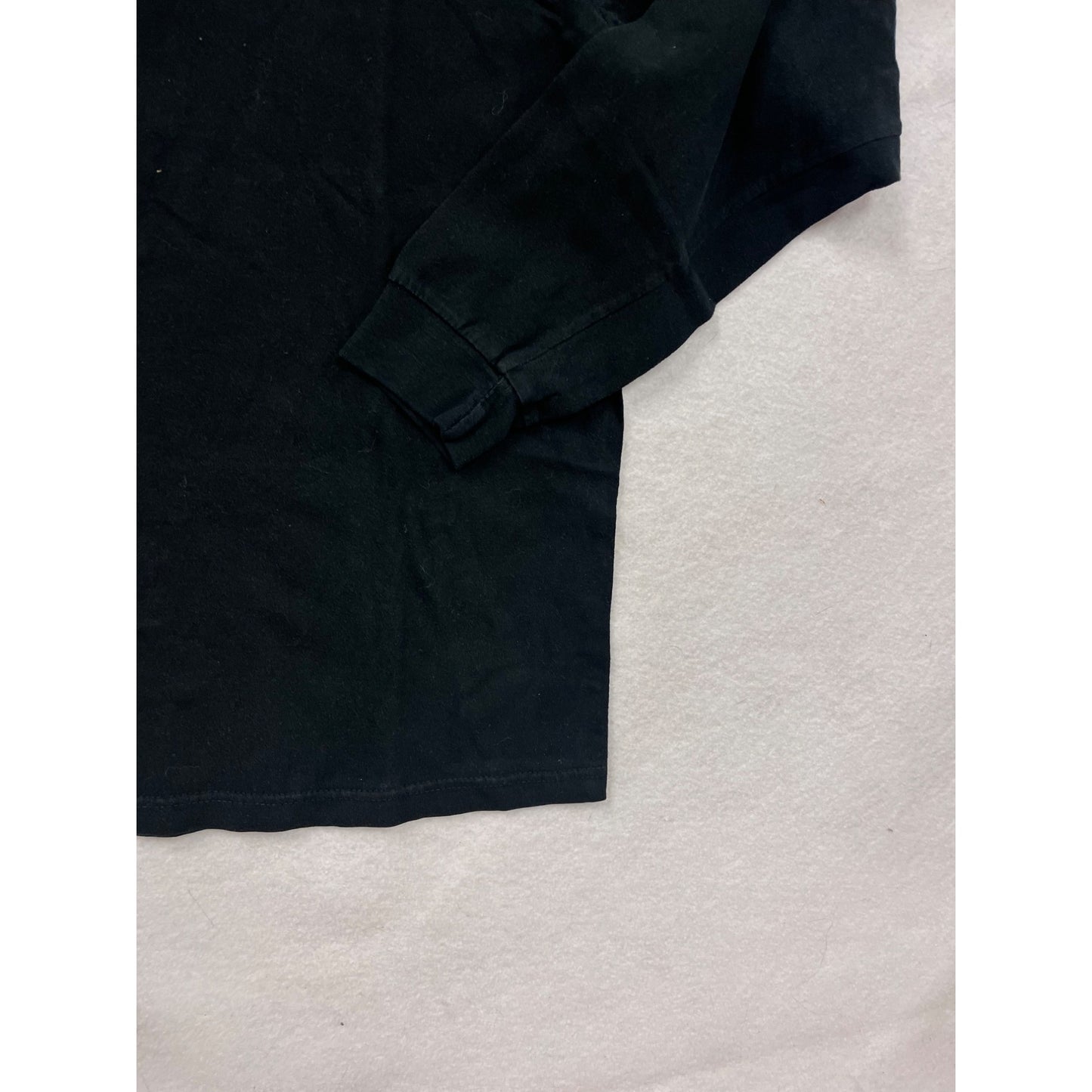Champs Mens Black Long-Sleeve Cotton Crewneck Shirt Size L #8961