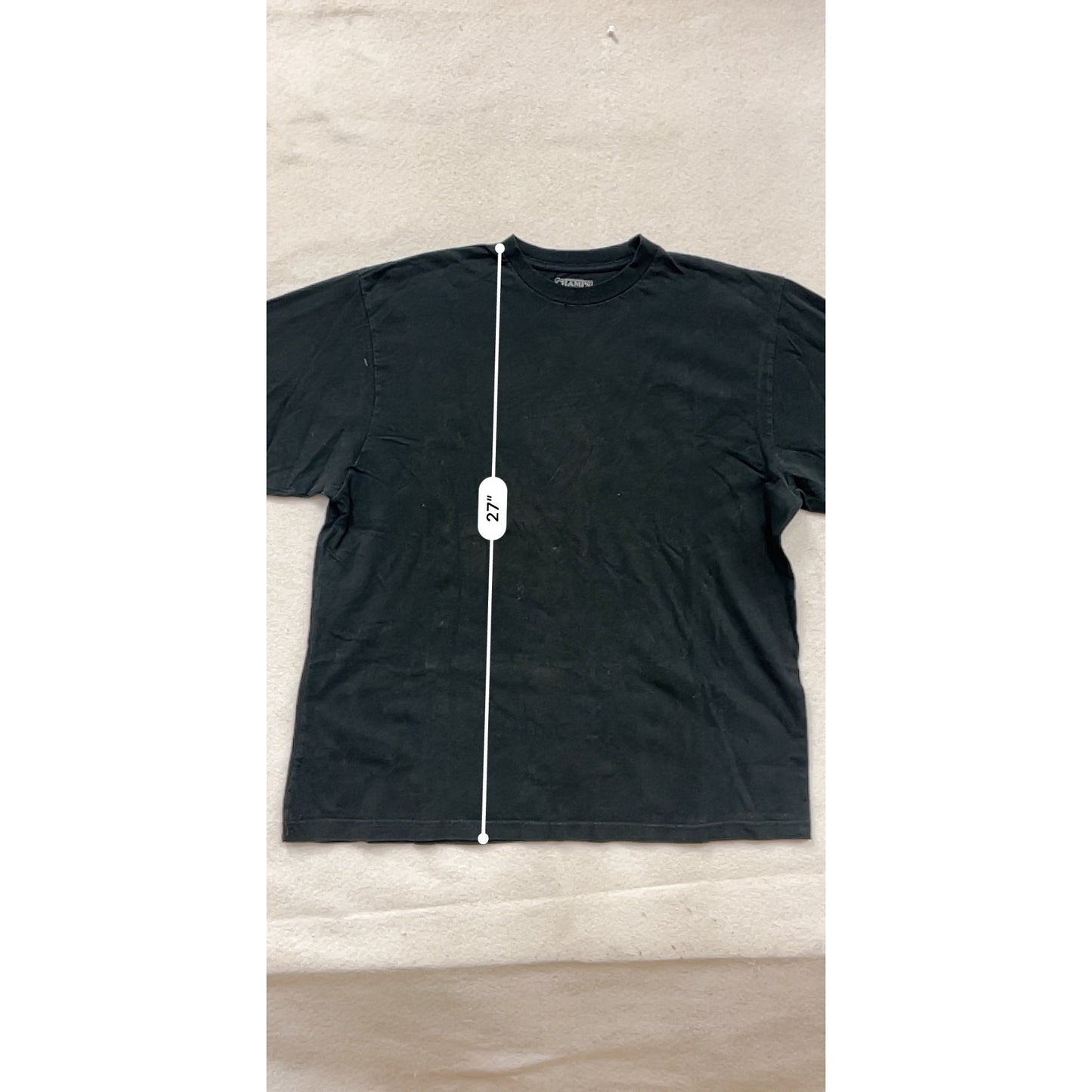 Champs Mens Black Long-Sleeve Cotton Crewneck Shirt Size L #8961