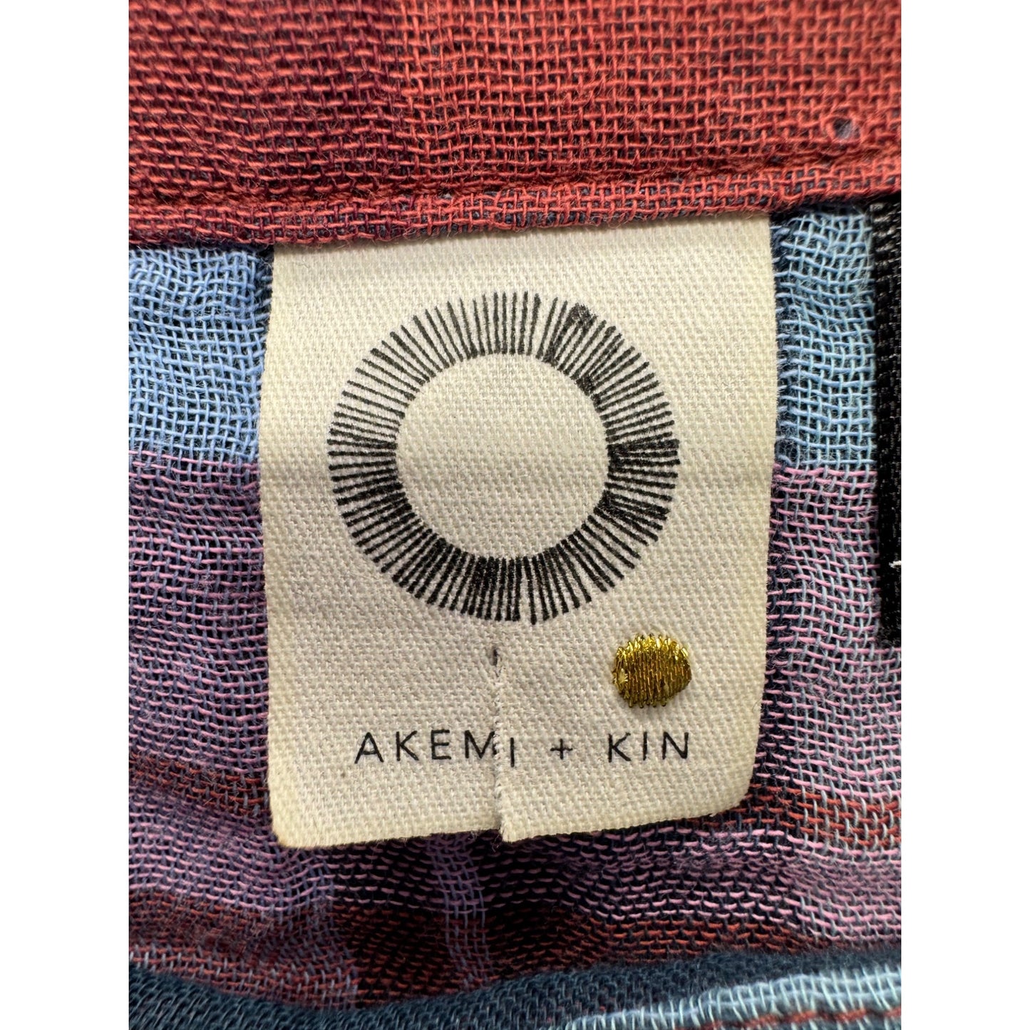 Akemi + Kin Plaid Sleeveless Tunic Top S Cotton Blend #219B