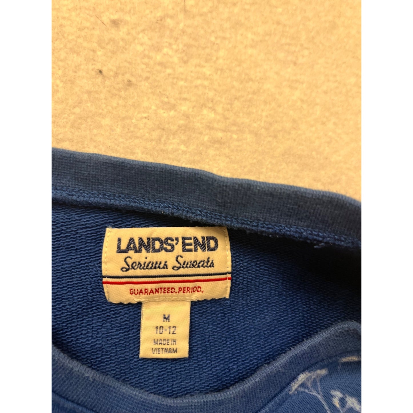 Lands End Kids Blue Dandelion Print Sweatshirt M #820A
