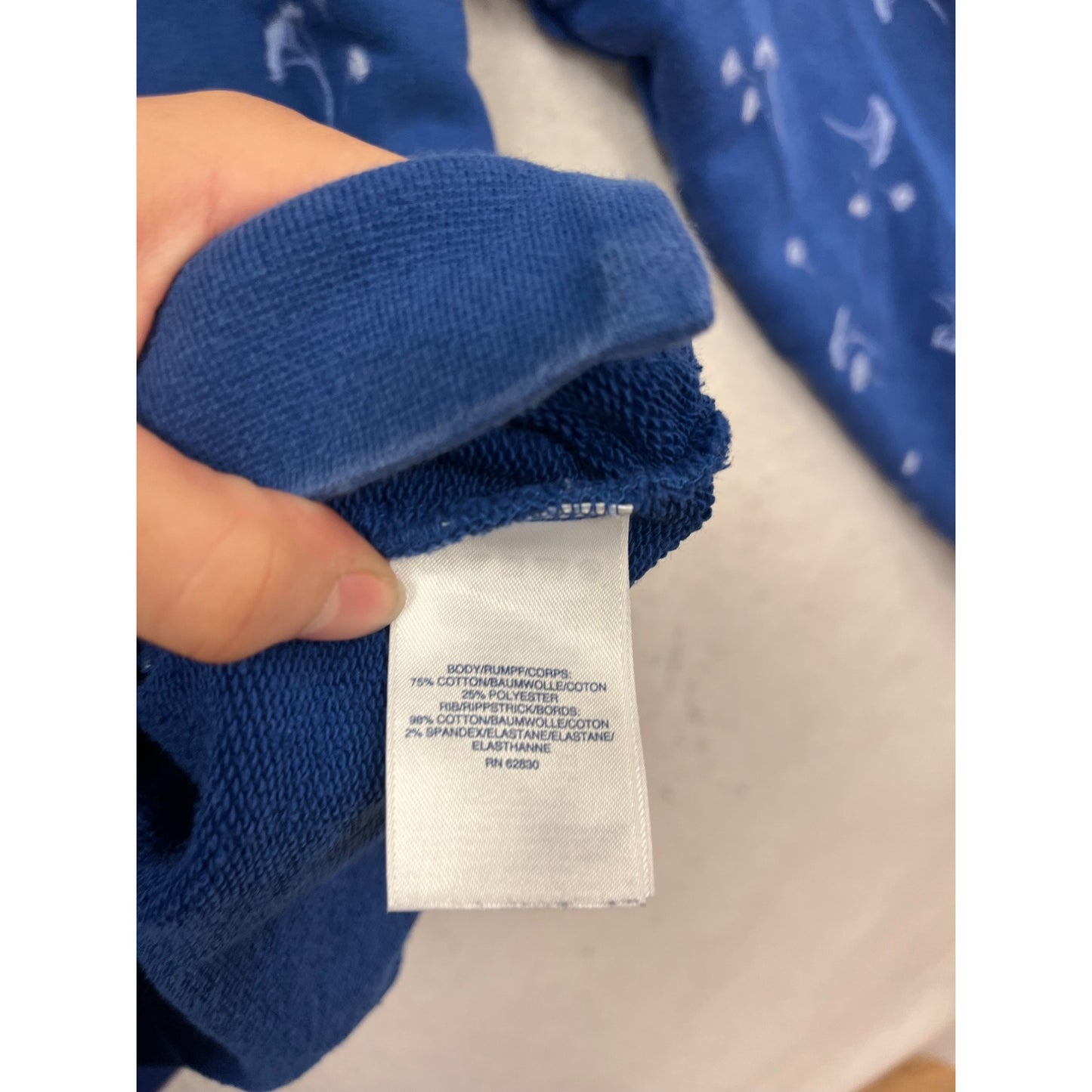 Lands End Kids Blue Dandelion Print Sweatshirt M #820A