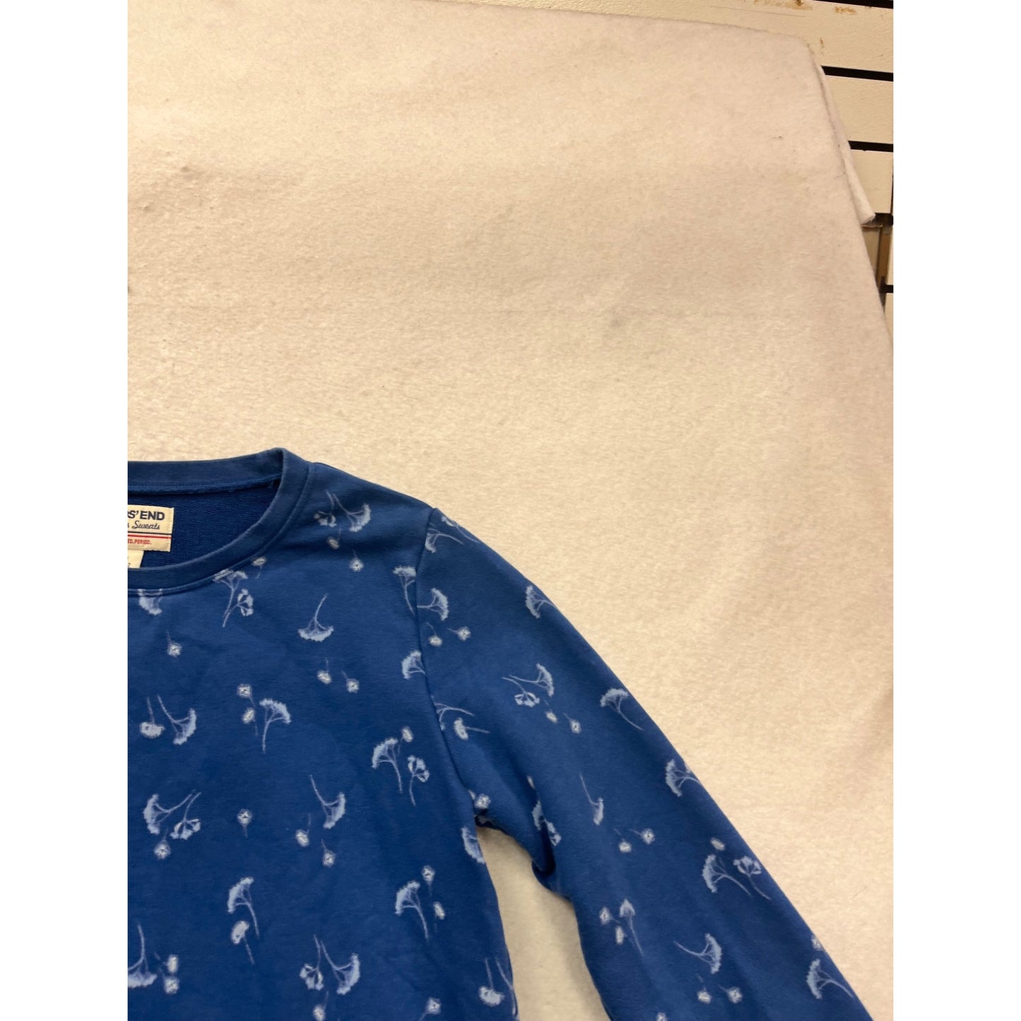 Lands End Kids Blue Dandelion Print Sweatshirt M #820A