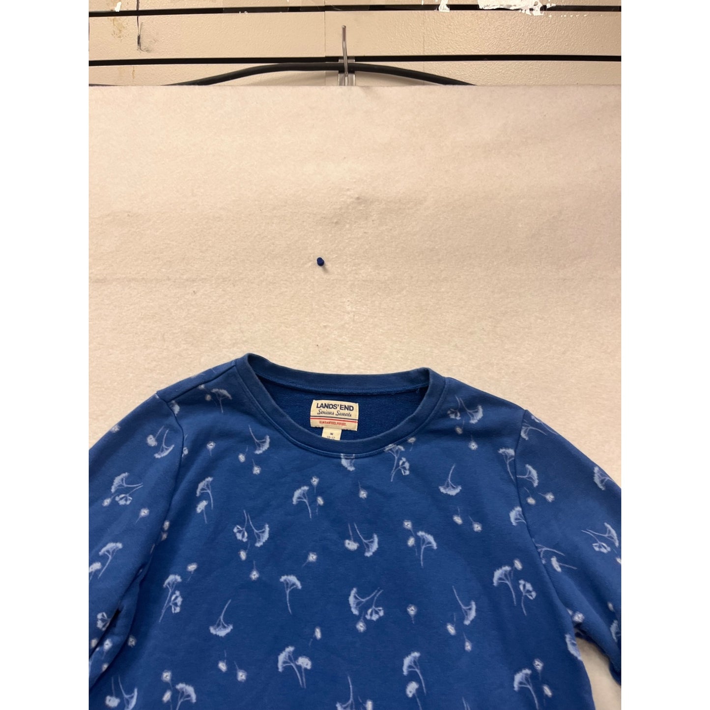 Lands End Kids Blue Dandelion Print Sweatshirt M #820A