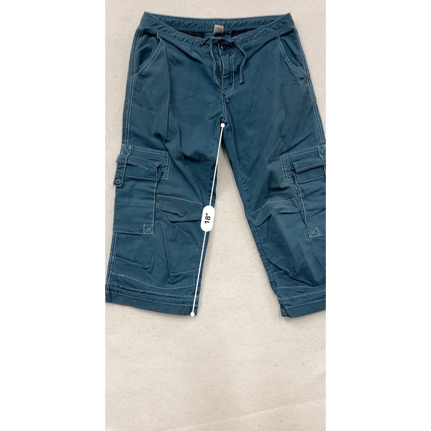 Pataia Blue Cargo Capri Pants B Cotton #463A