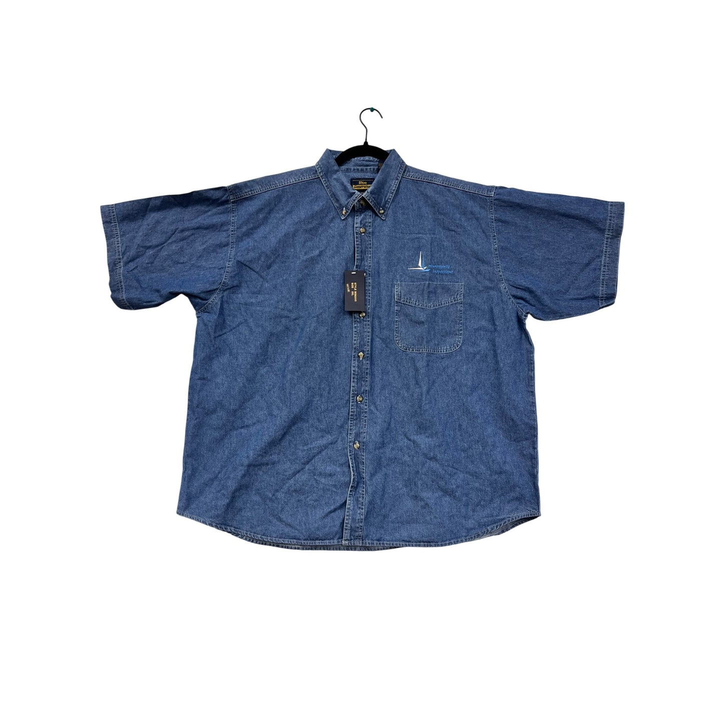 Blue Generation Denim Shirt W/ Minneapolis Inspections Logo & Pocket #6126