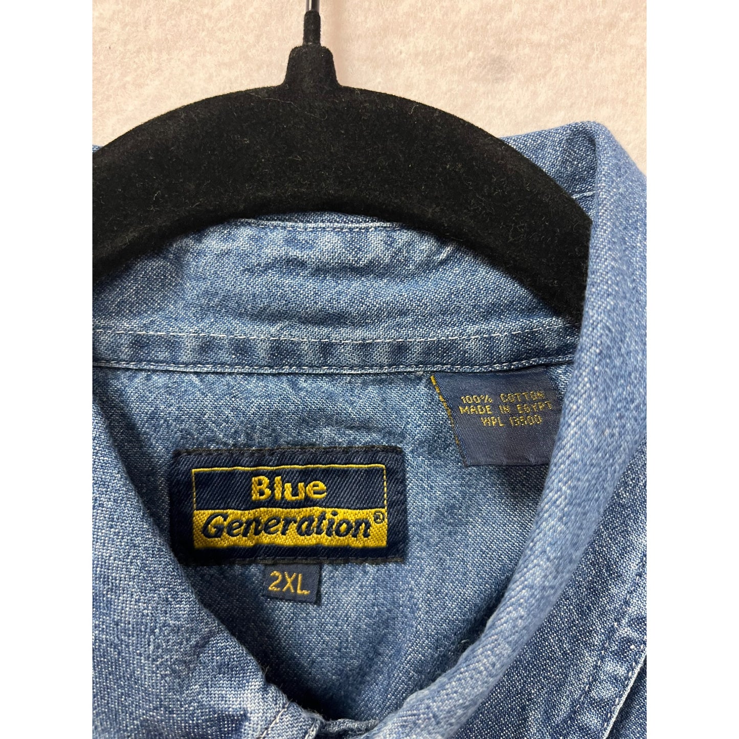 Blue Generation Denim Shirt W/ Minneapolis Inspections Logo & Pocket #6126