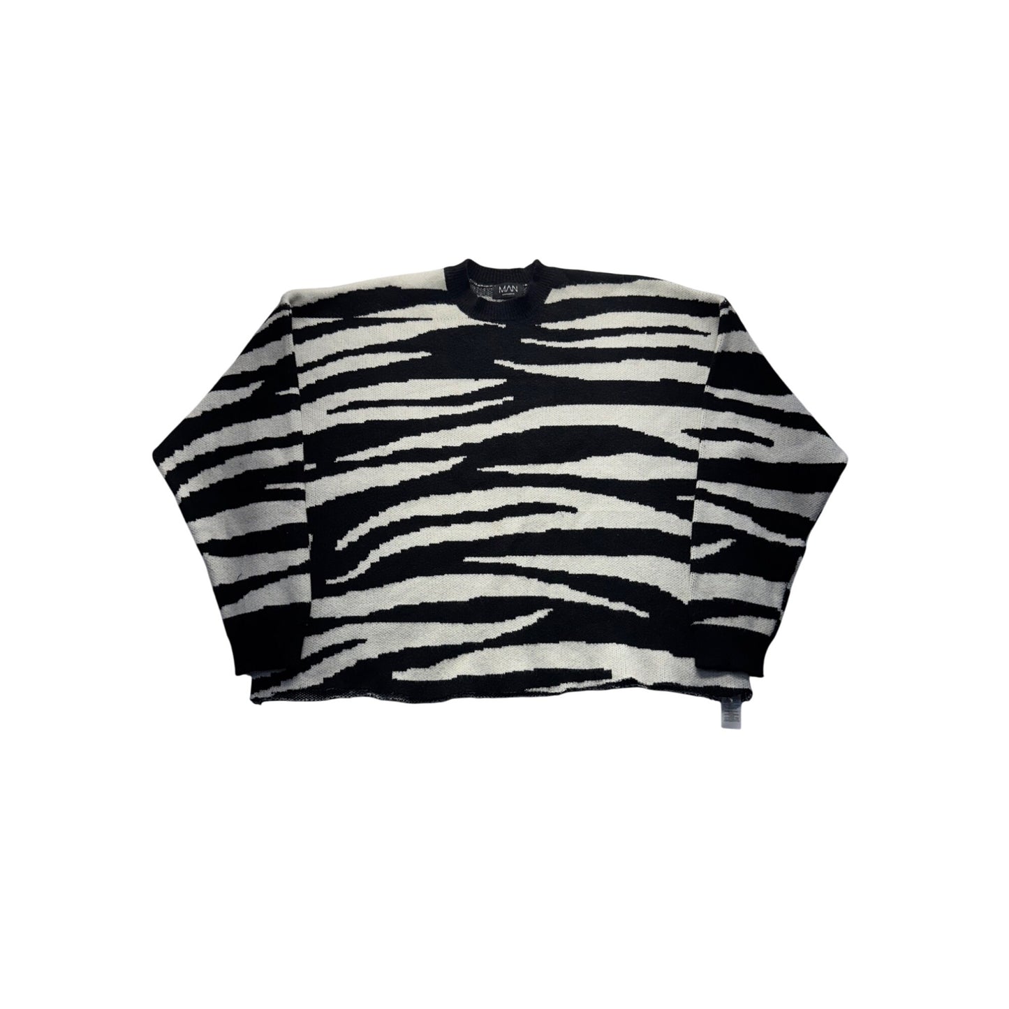 BoohooMAN Zebra Knit Sweater #7468