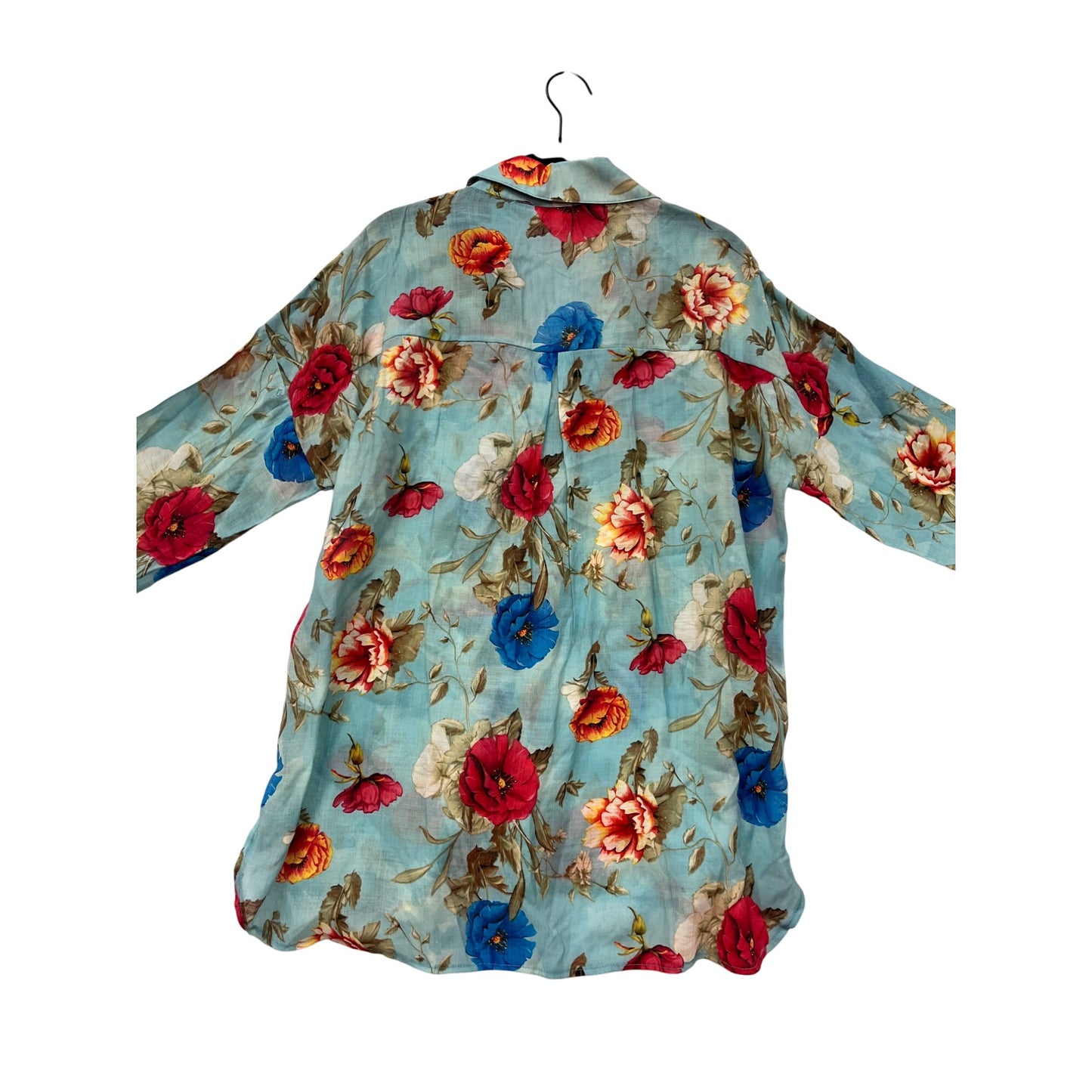 Women’s Medium Floral Button-Up Sheer Long-Sleeve Blouse By Umgee #6585