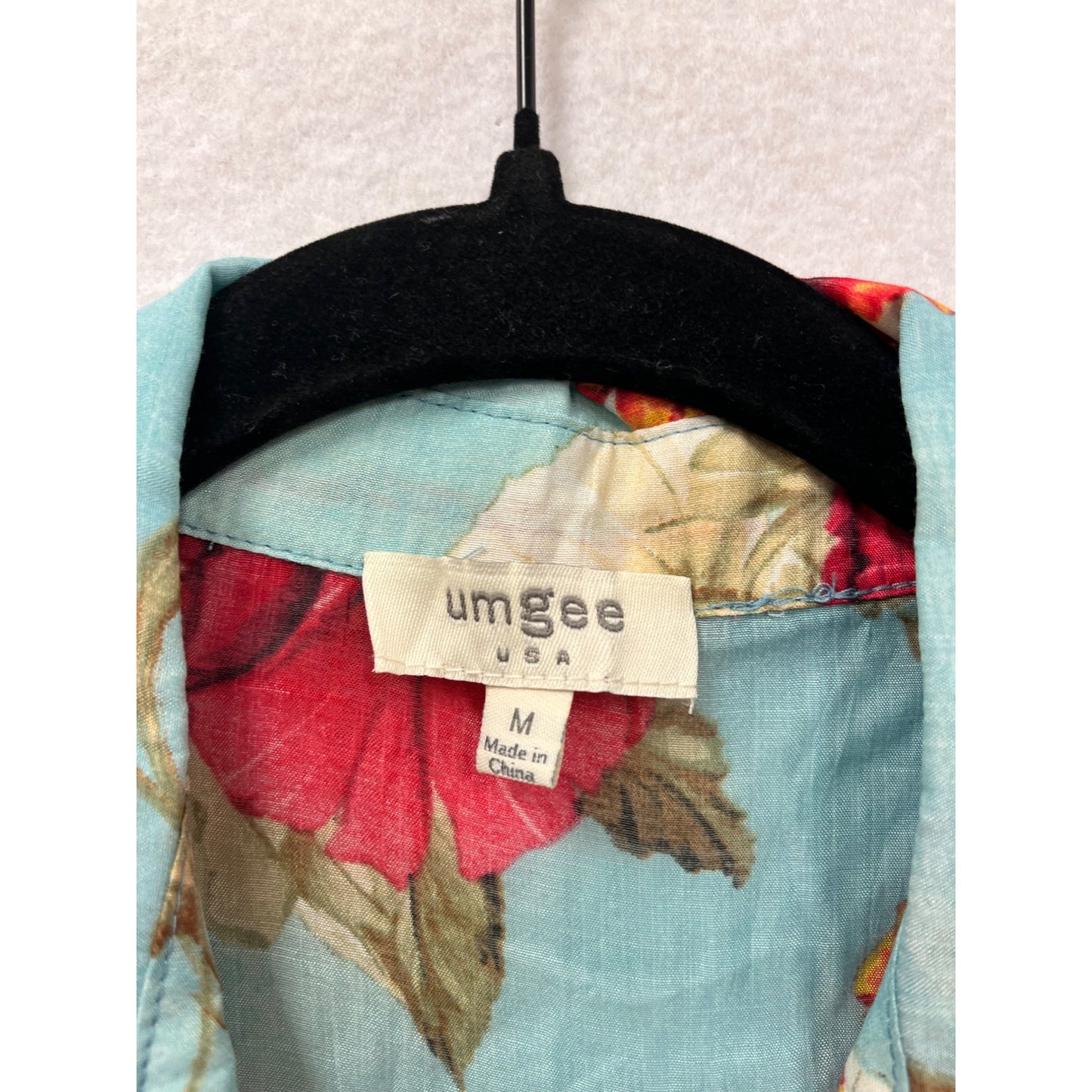Women’s Medium Floral Button-Up Sheer Long-Sleeve Blouse By Umgee #6585
