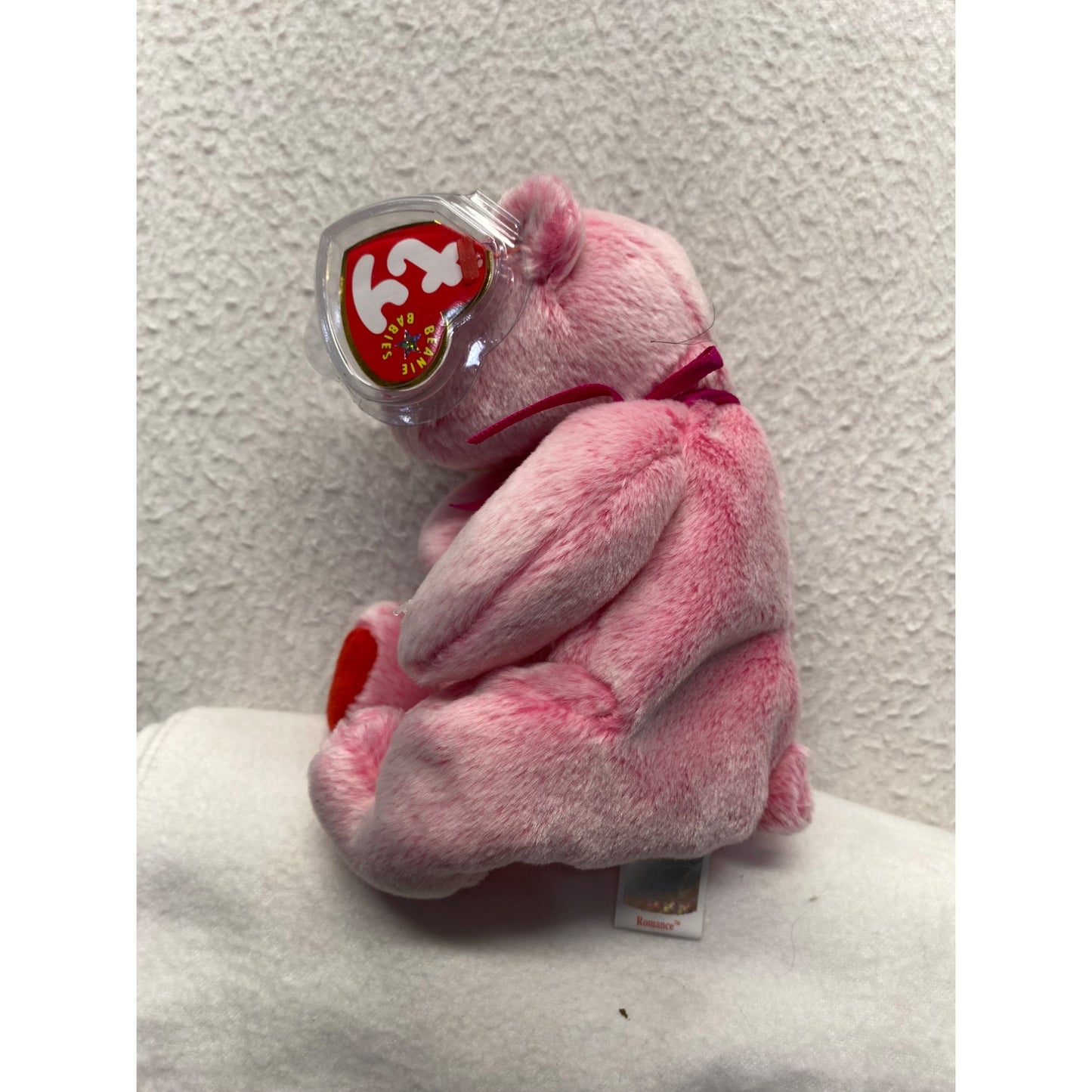 Ty Beanie Baby Romance Valentine Pink Bear Plush 2001 Collectible Stuffed Animal With Tag #7253