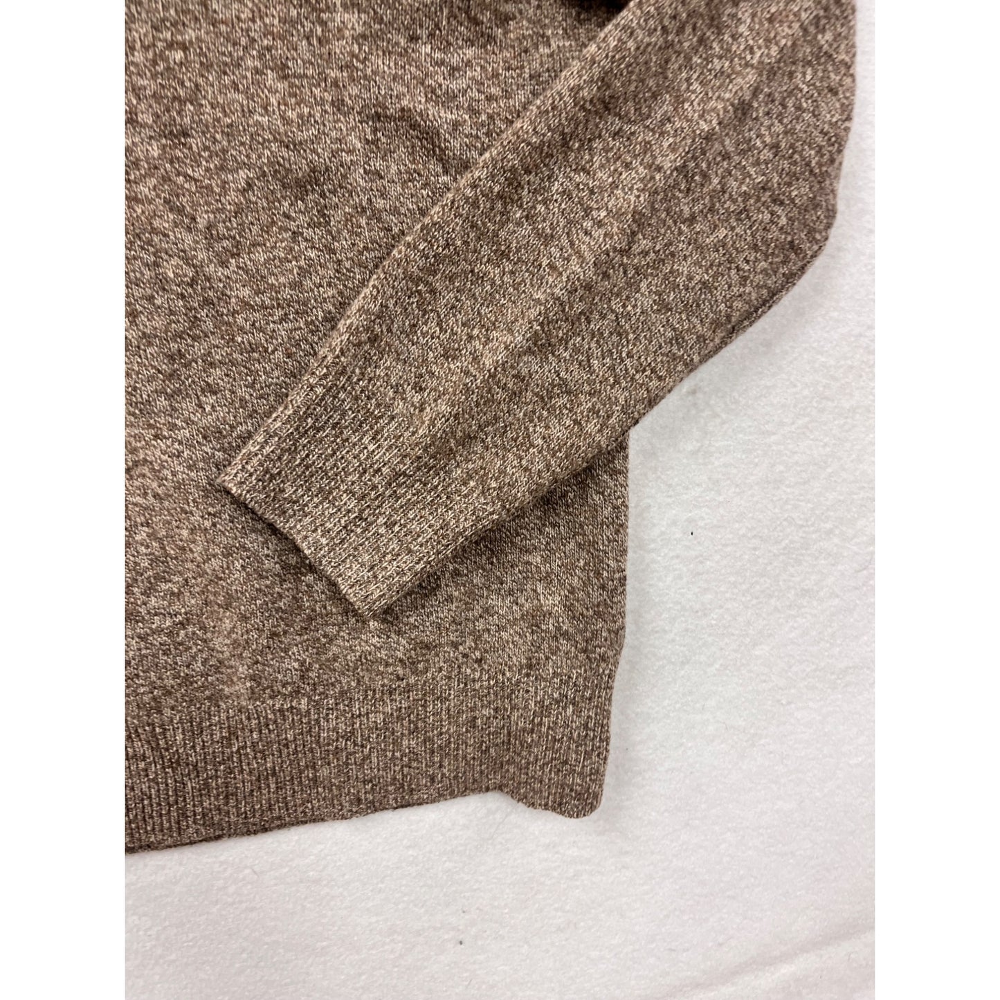 J.Crew Lambswool Shawl Collar Sweater Size L Brown Heather #8316