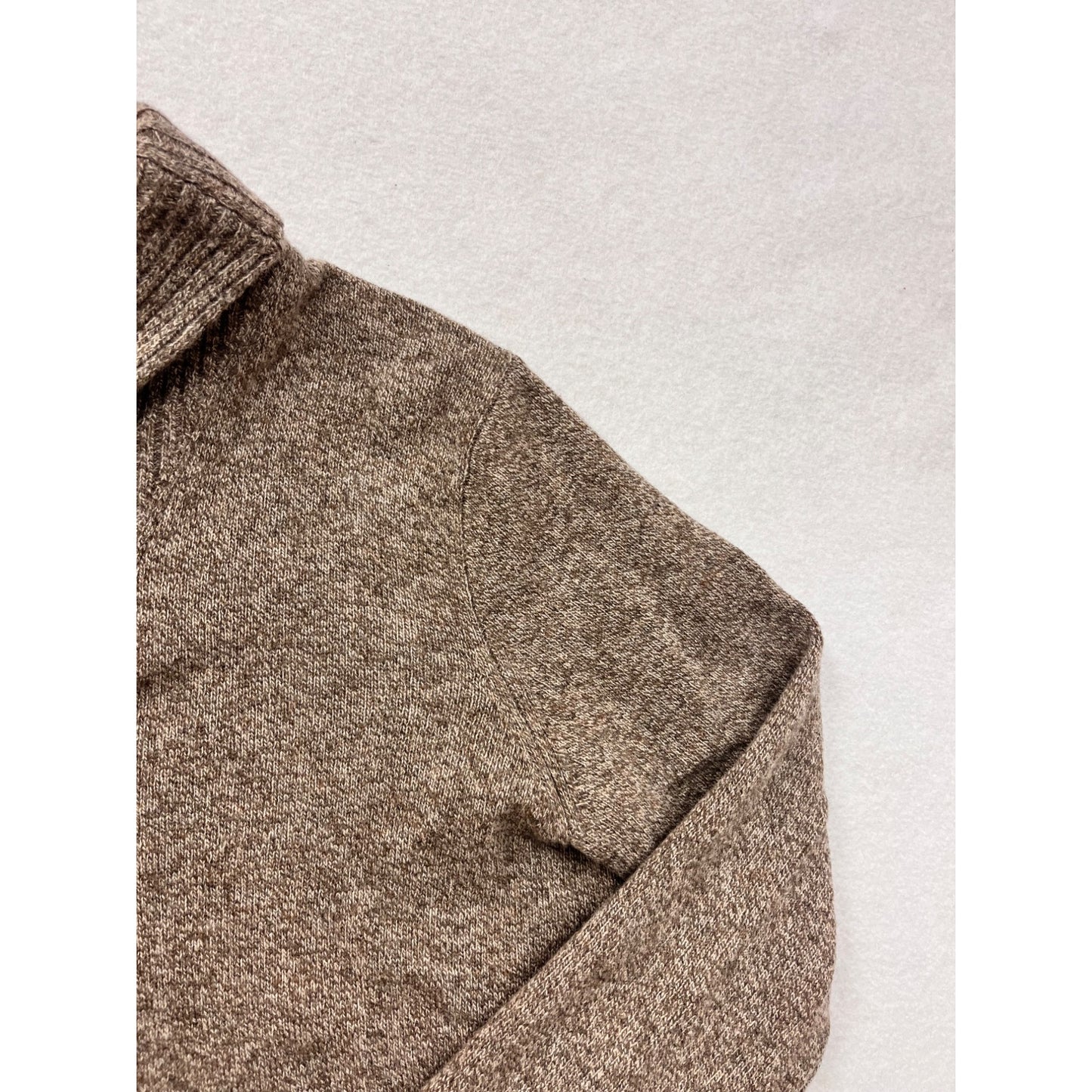 J.Crew Lambswool Shawl Collar Sweater Size L Brown Heather #8316