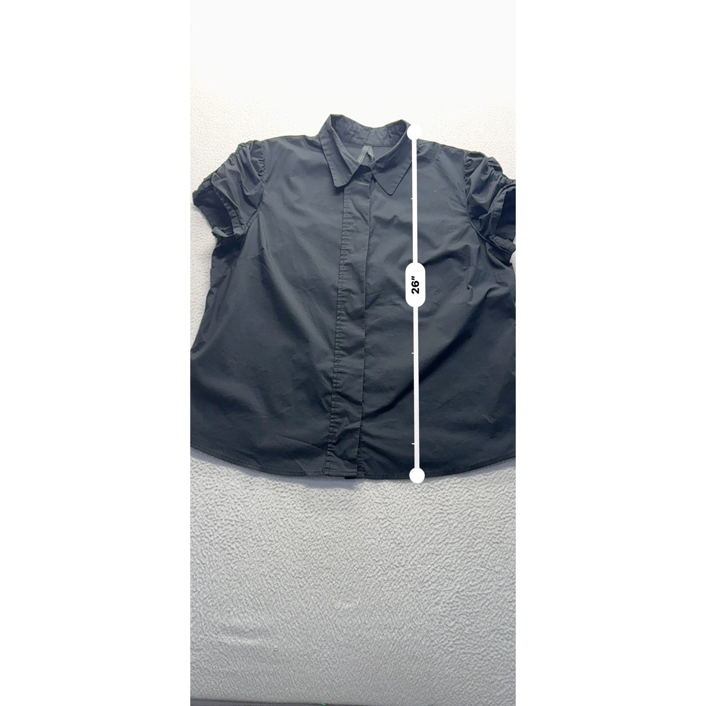 Old Navy Womens Black Short Sleeve Button-Down Shirt XL #7963
