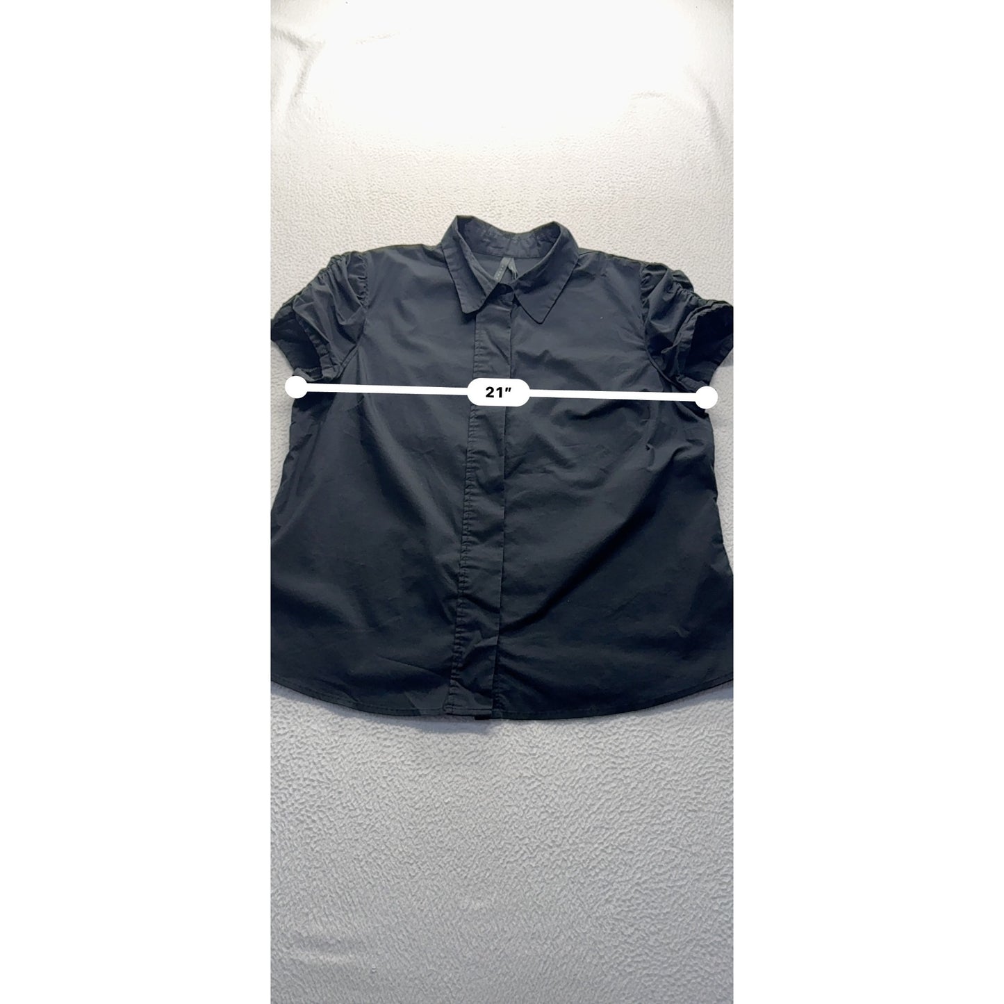Old Navy Womens Black Short Sleeve Button-Down Shirt XL #7963