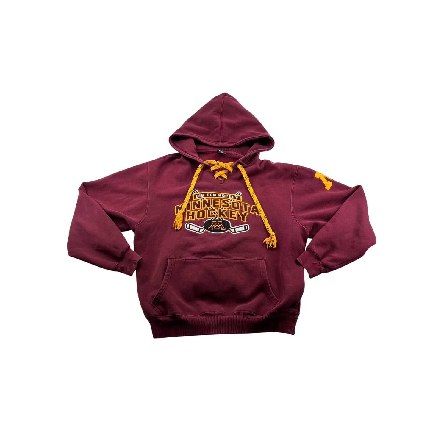 Minnesota Hockey Maroon Hoodie With Yellow Lace Accents & Logo By Signature Concepts #6148