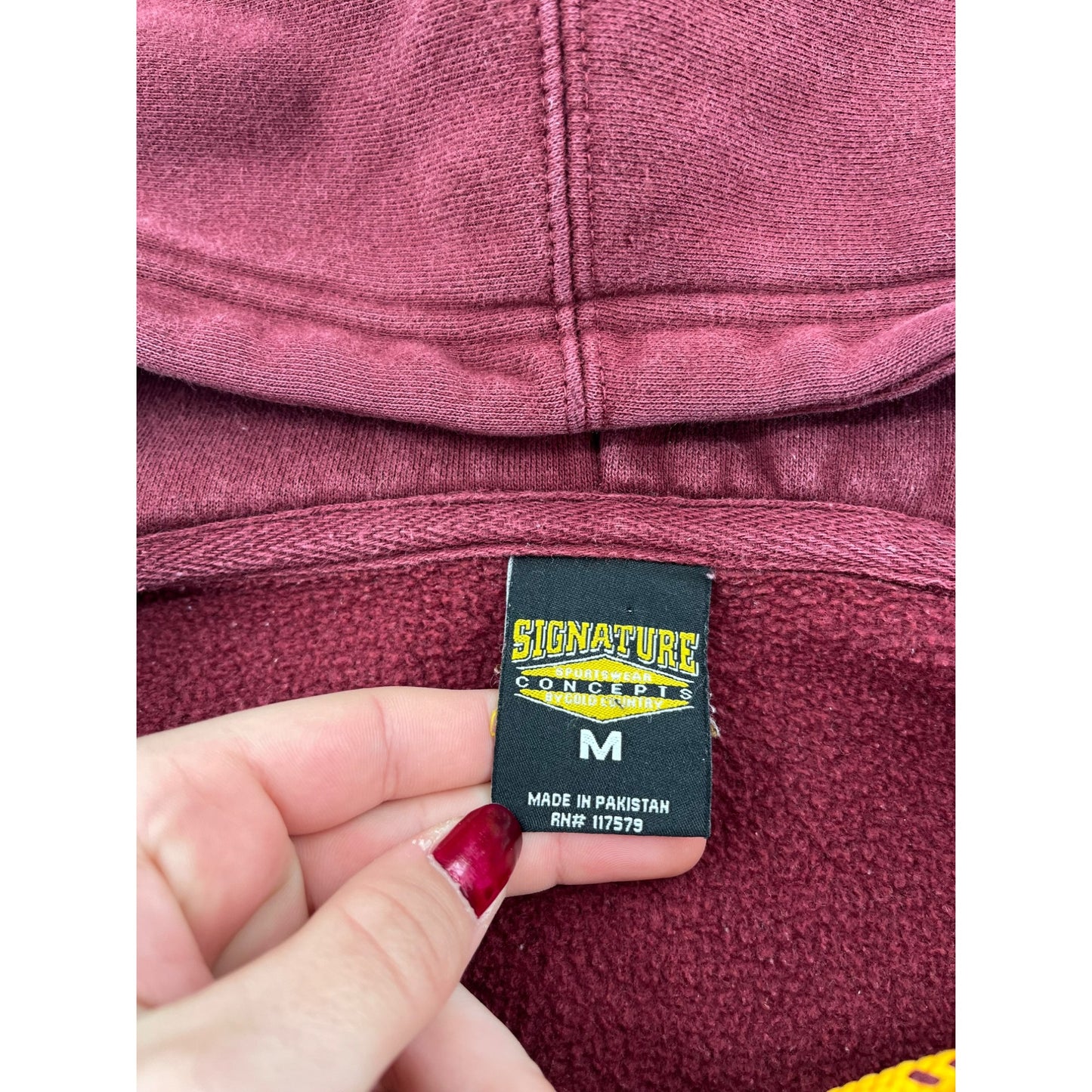 Minnesota Hockey Maroon Hoodie With Yellow Lace Accents & Logo By Signature Concepts #6148