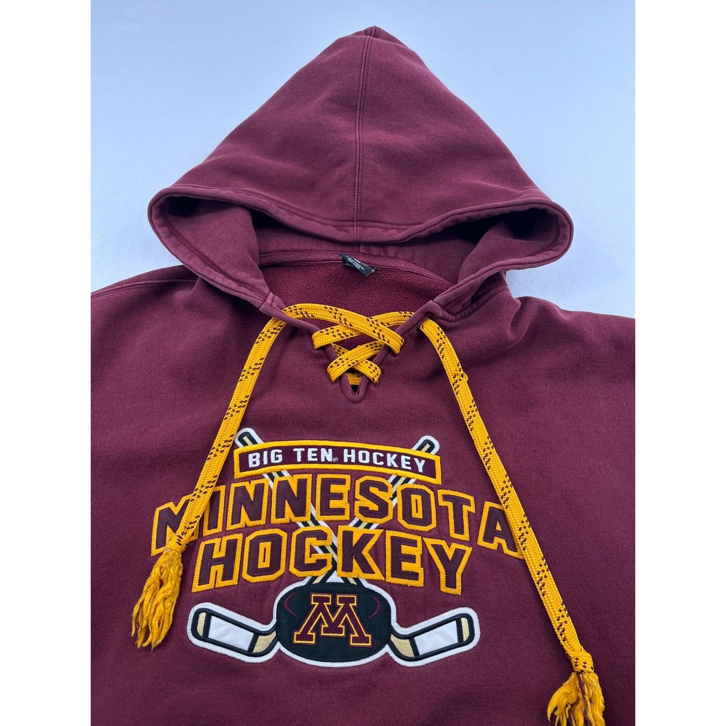 Minnesota Hockey Maroon Hoodie With Yellow Lace Accents & Logo By Signature Concepts #6148