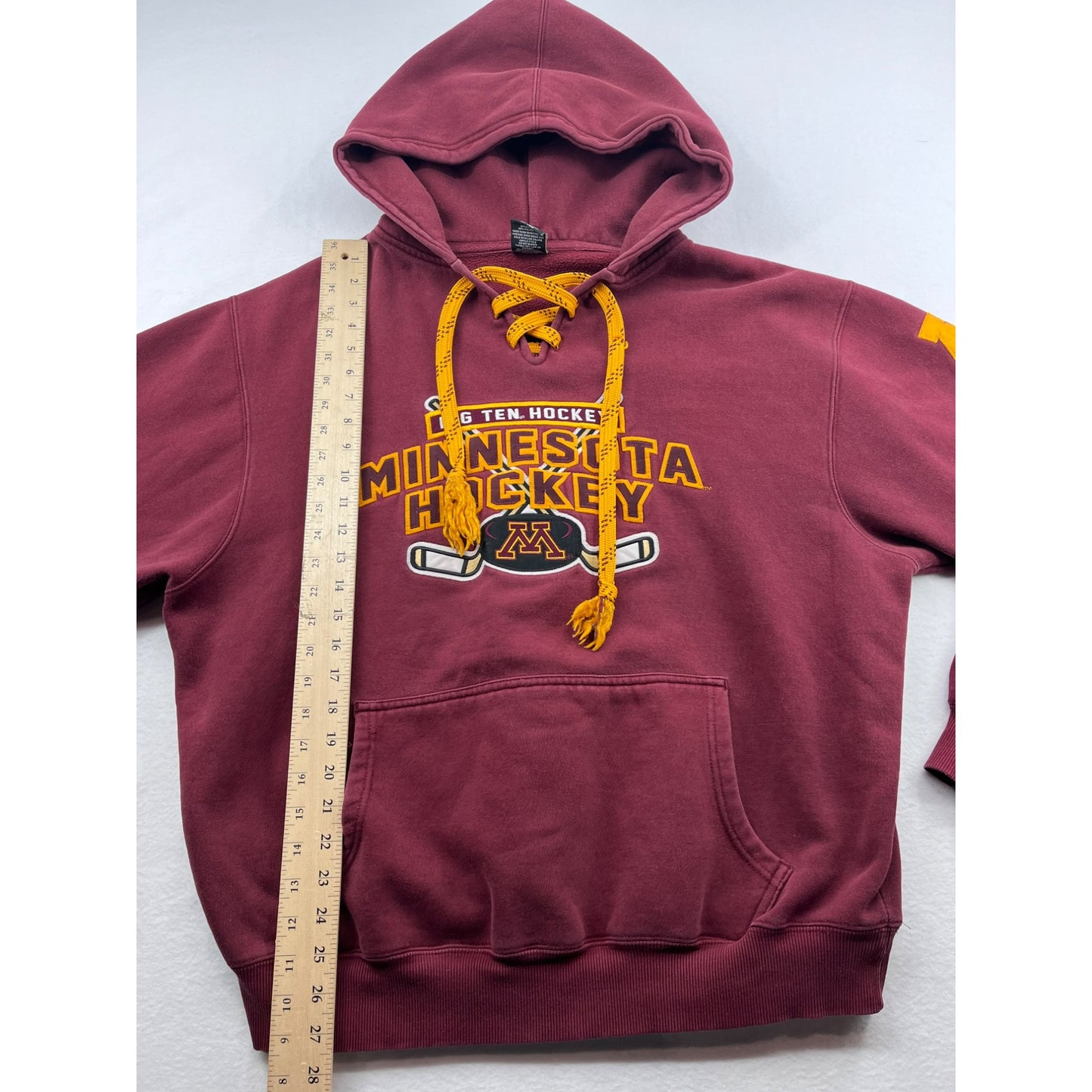 Minnesota Hockey Maroon Hoodie With Yellow Lace Accents & Logo By Signature Concepts #6148