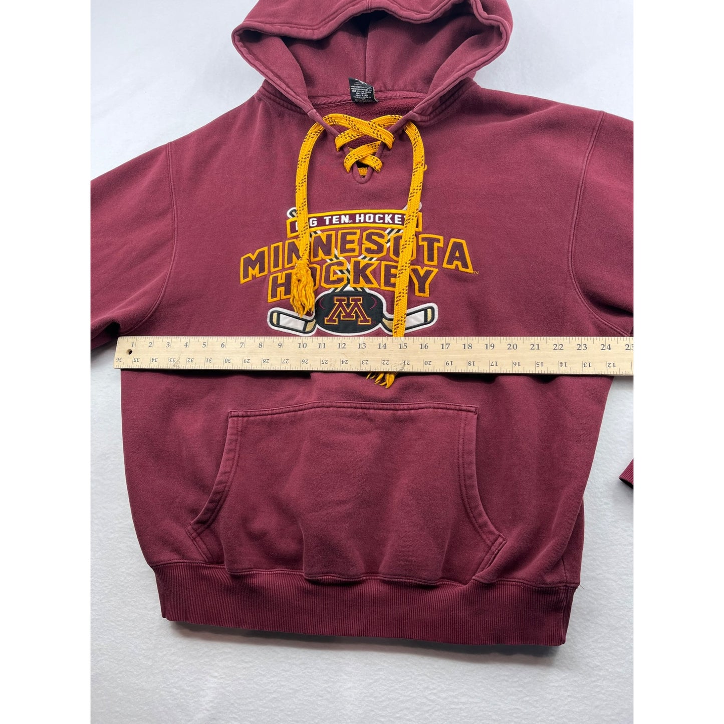 Minnesota Hockey Maroon Hoodie With Yellow Lace Accents & Logo By Signature Concepts #6148