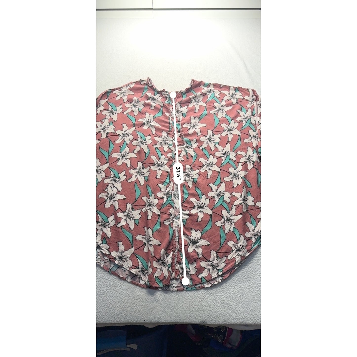 ONeill Floral Kimono Top With Button Details & Ruffled Collar #7901