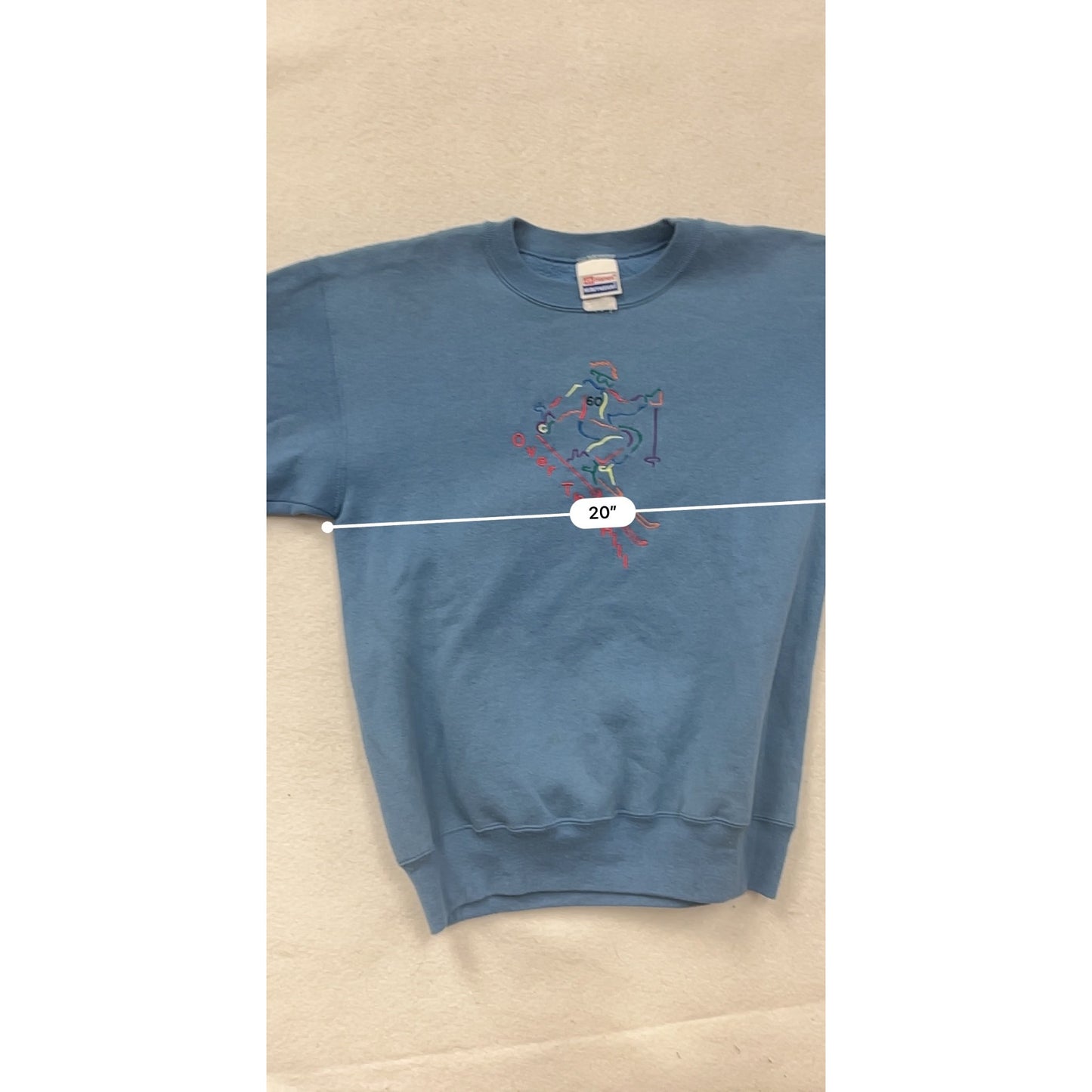 Vintage Hanes Heavyweight Over The Hill 60 Skiing Graphic #8571