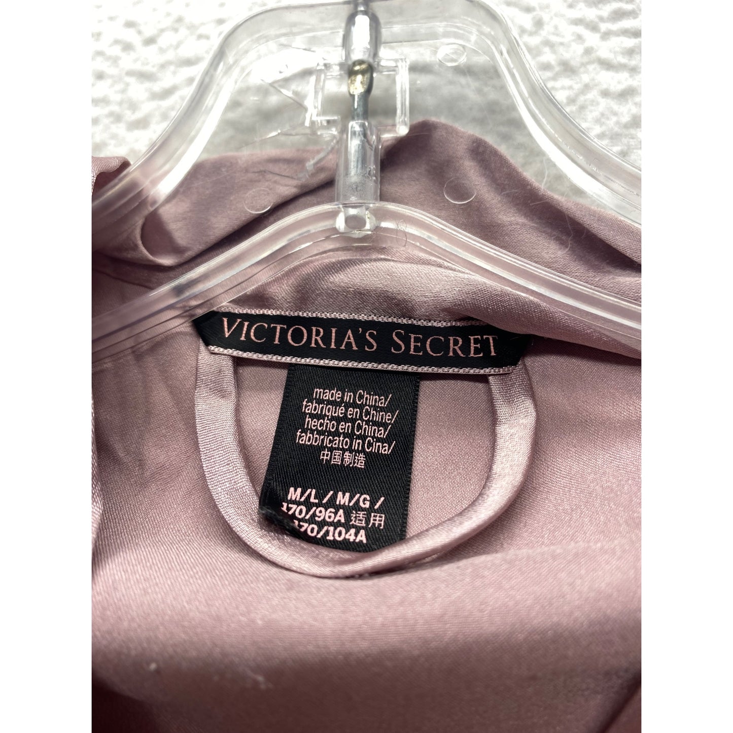 Victorias Secret Womens Satin Kimono Robe M/L Light Pink #7104