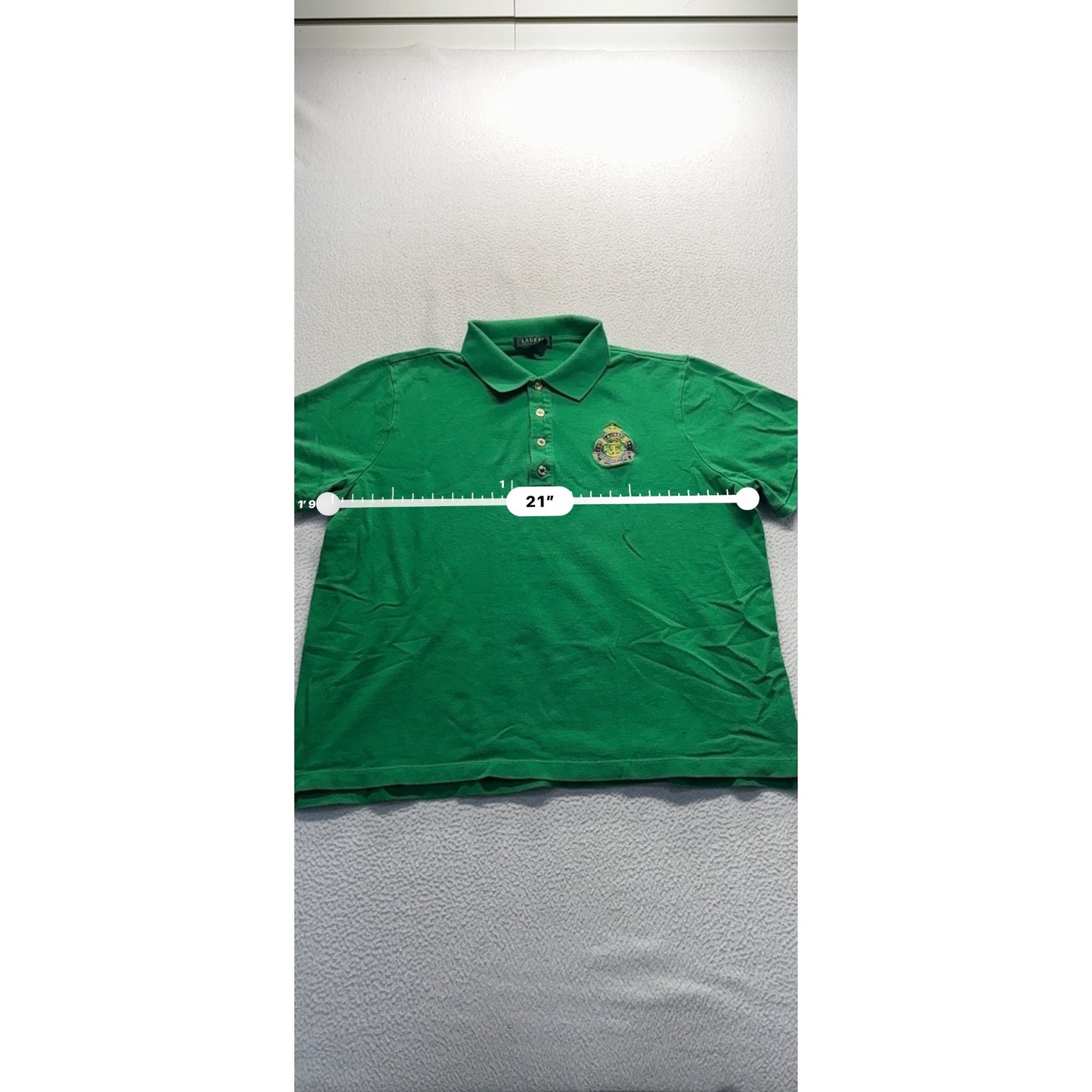 Lauren Ralph Lauren Green Polo Shirt 1X Embroidered Crest #9607