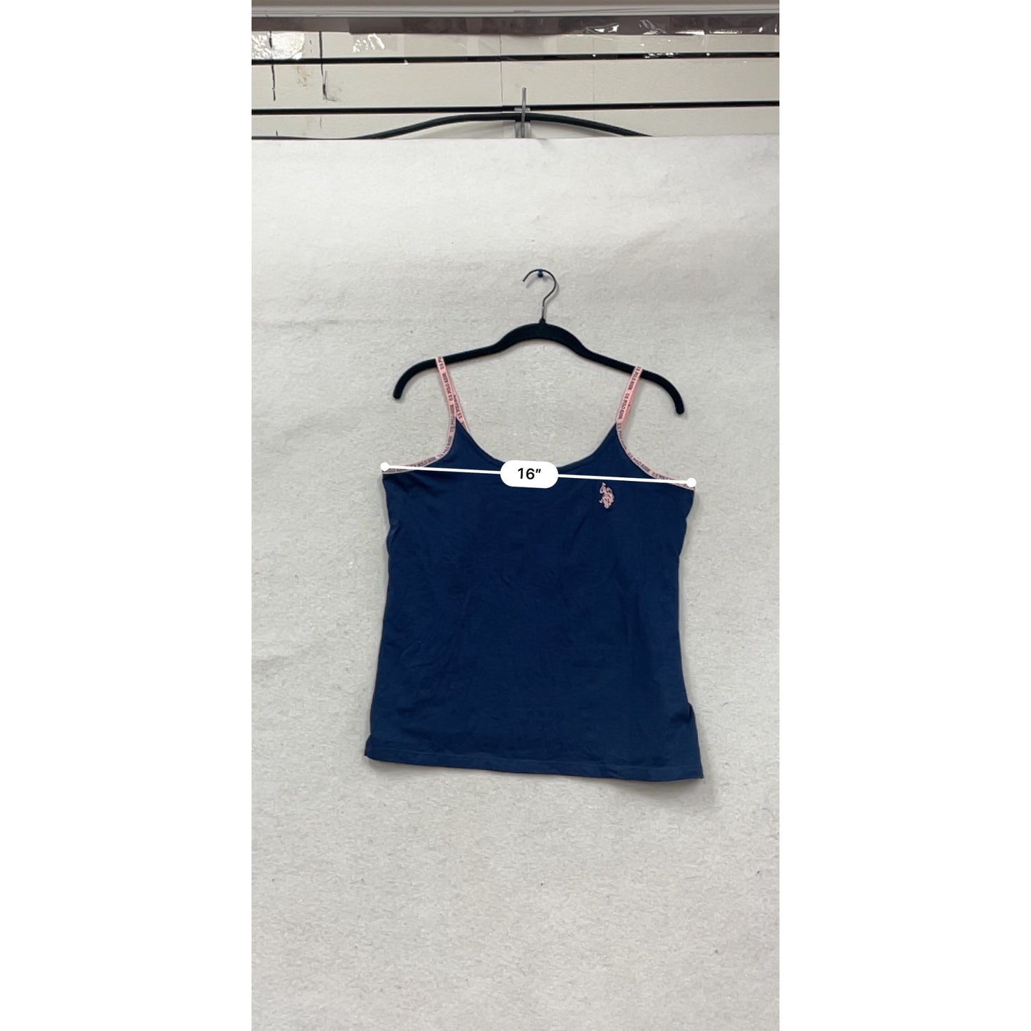 U.S. Polo Assn. Navy Blue Camisole Tank Top With Pink Trim M/M #506A