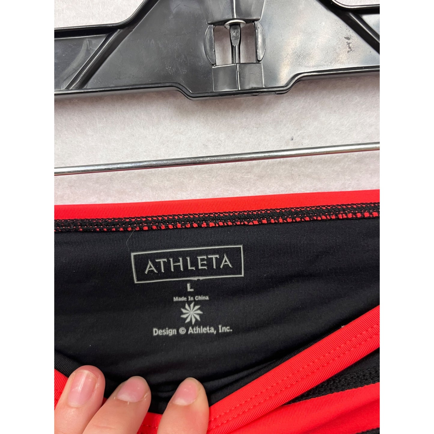 Athleta Womens Large Black & Red Swim Bottoms With Purple Lining #8216