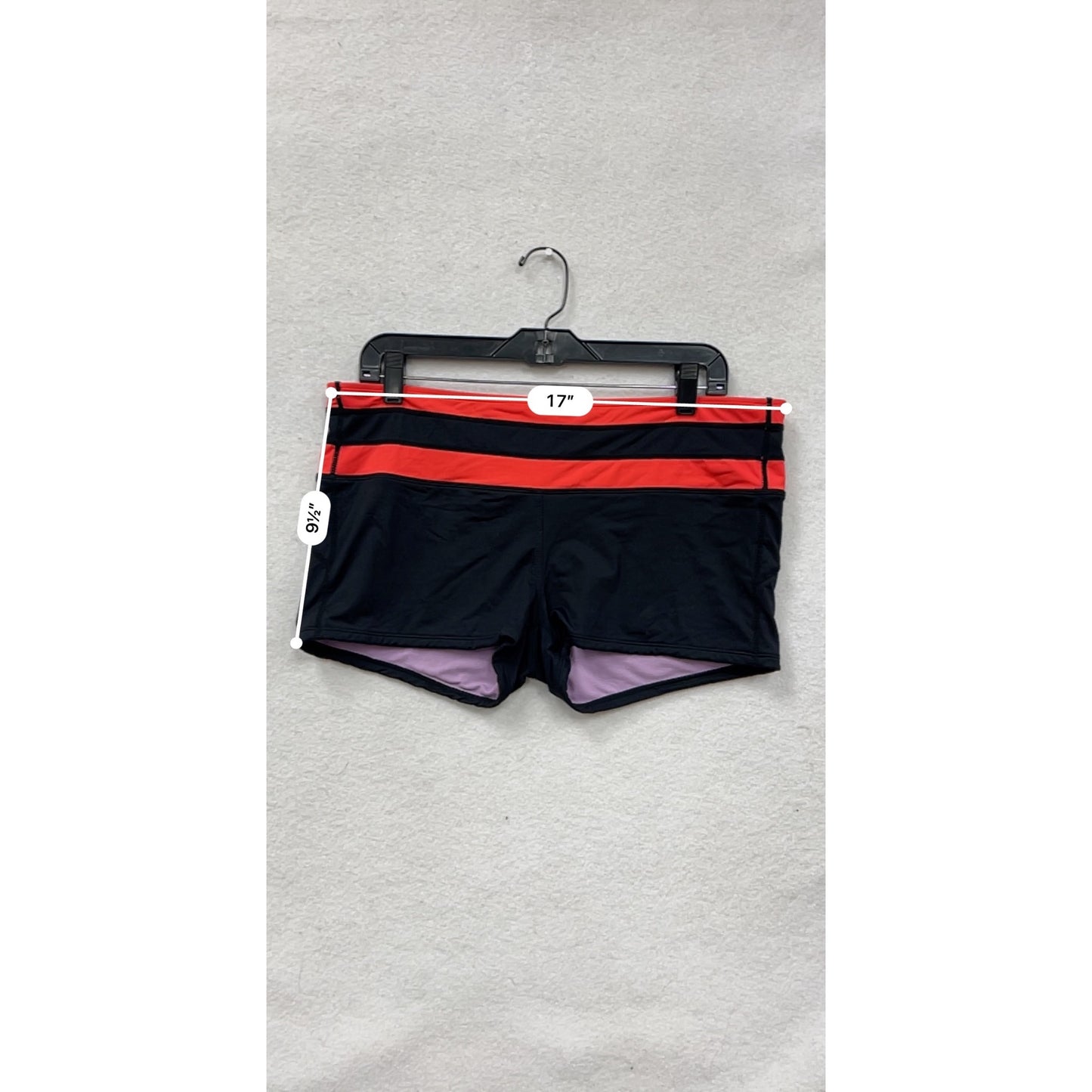 Athleta Womens Large Black & Red Swim Bottoms With Purple Lining #8216