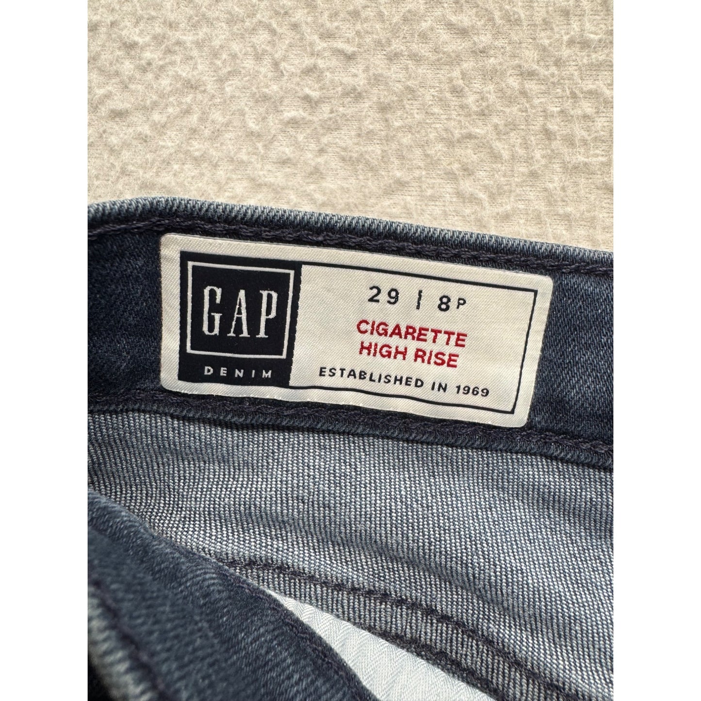 Gap Cigarette High Rise Denim Jeans Size 8P Dark Wash #7933