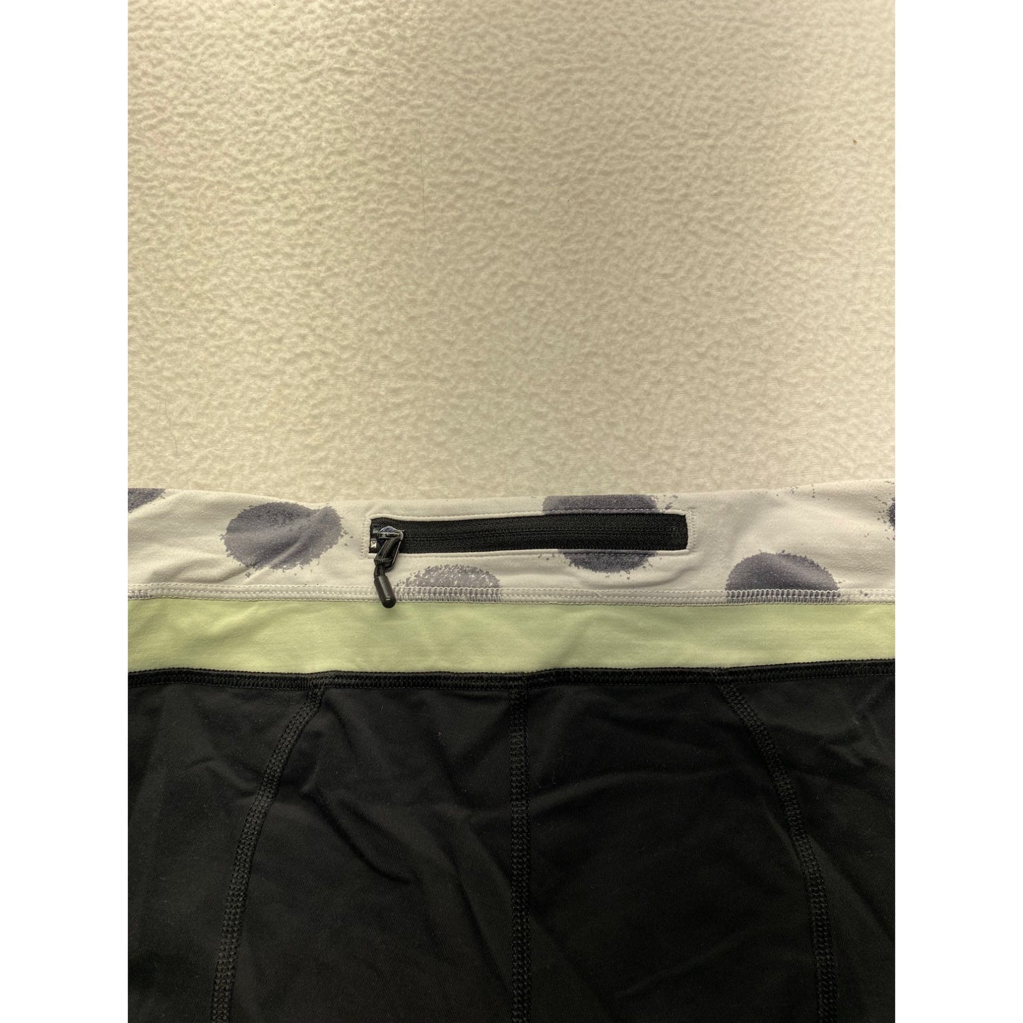Lululemon Black Cropped Yoga Pants With Green & Gray Waistband #7334