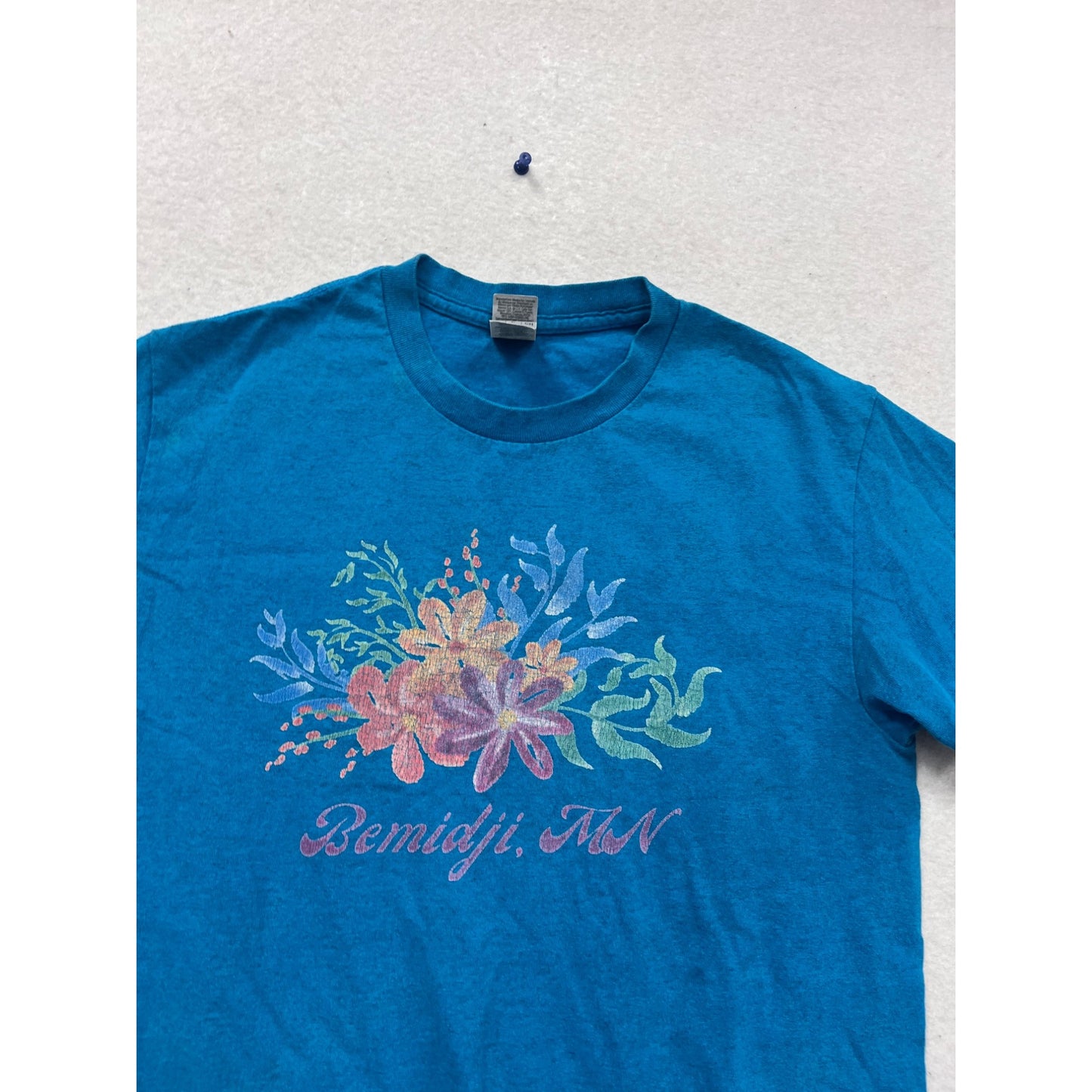 Bemidji MN Blue Graphic T-Shirt S Gildan #804A