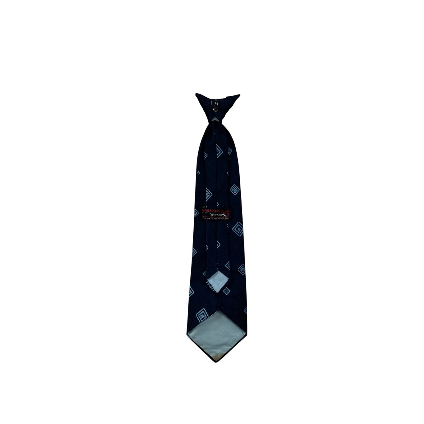 Mens Navy Blue Clip-On Tie Light Blue By Wenlon Wembley #8239