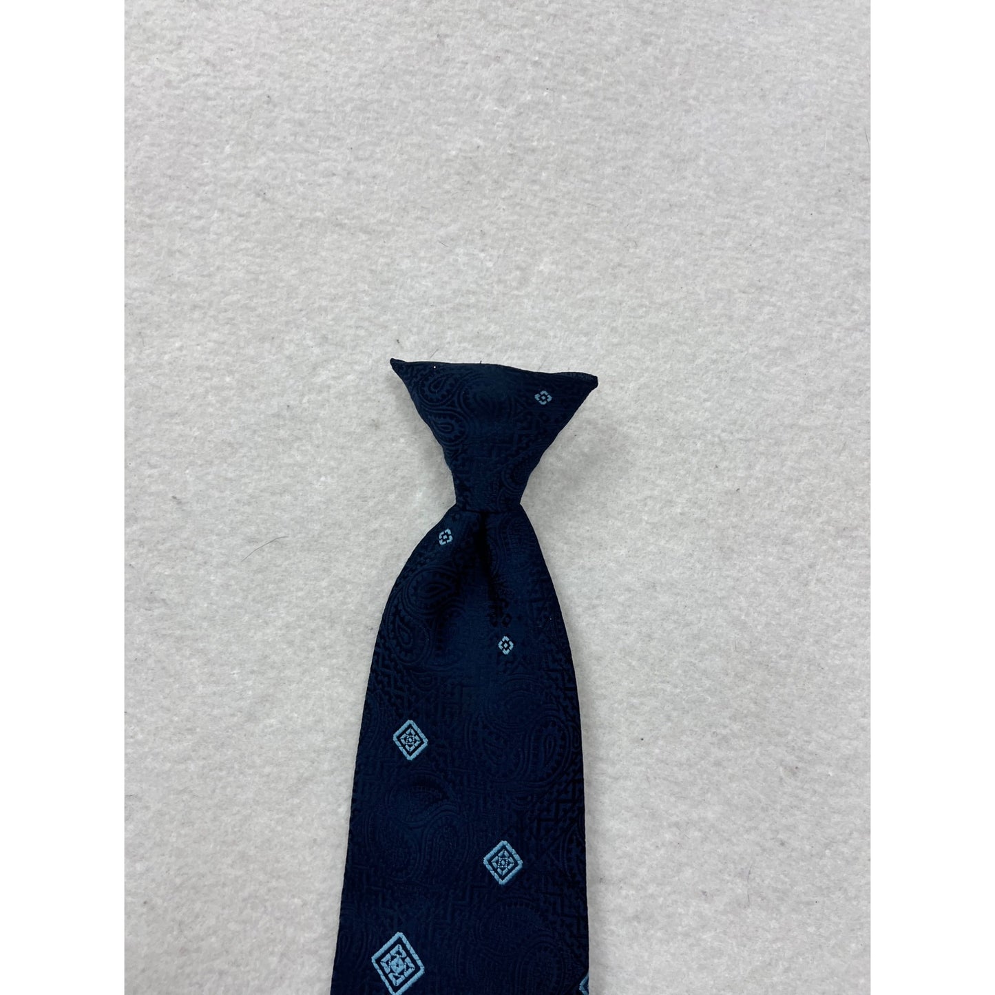 Mens Navy Blue Clip-On Tie Light Blue By Wenlon Wembley #8239