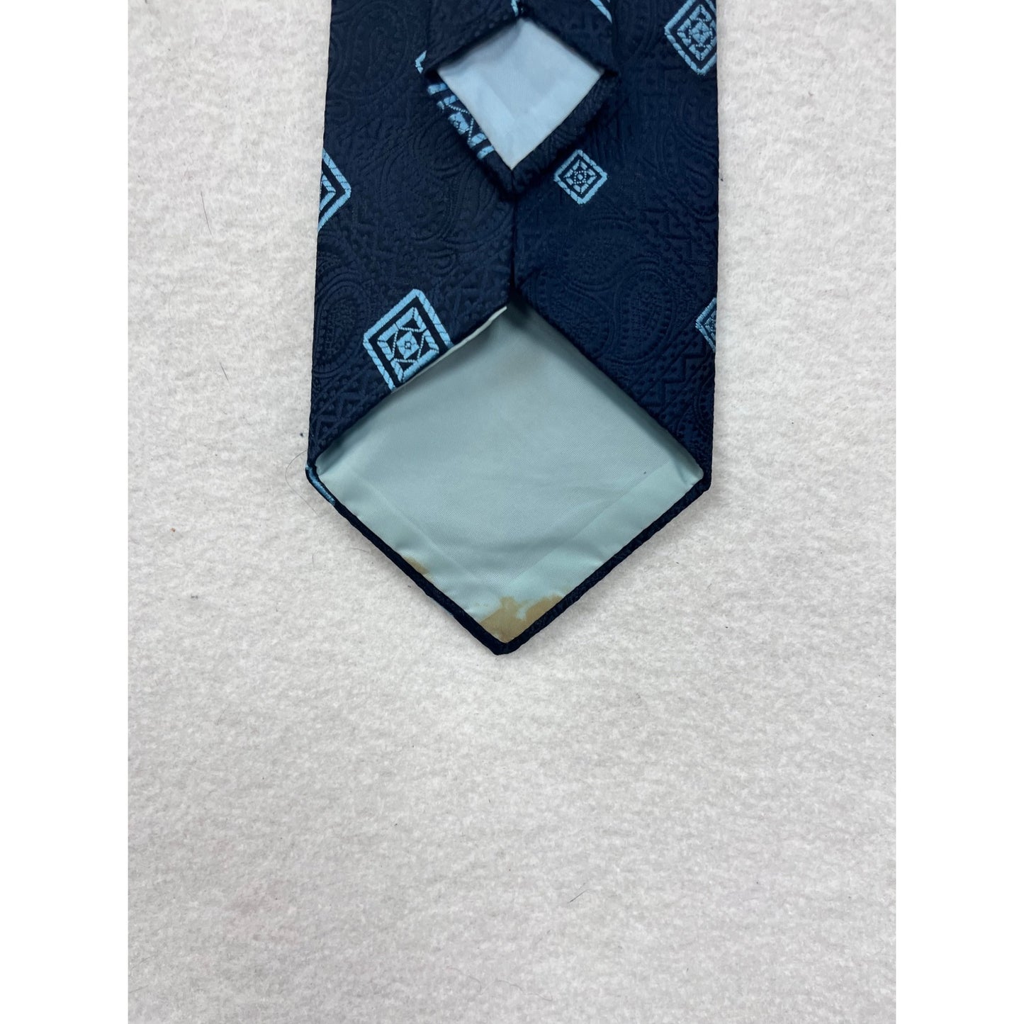 Mens Navy Blue Clip-On Tie Light Blue By Wenlon Wembley #8239