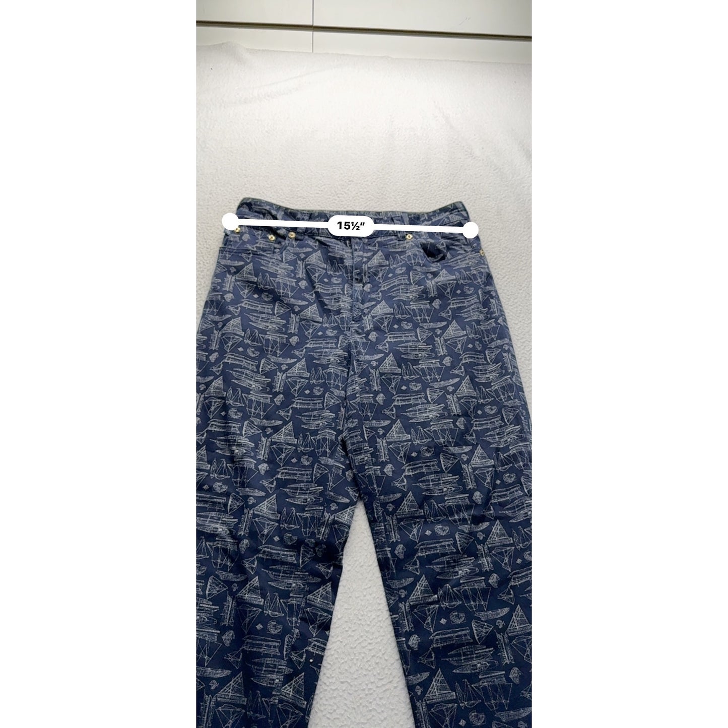 Ralph Lauren Navy Sailboat Print Pants Size 8 #9088
