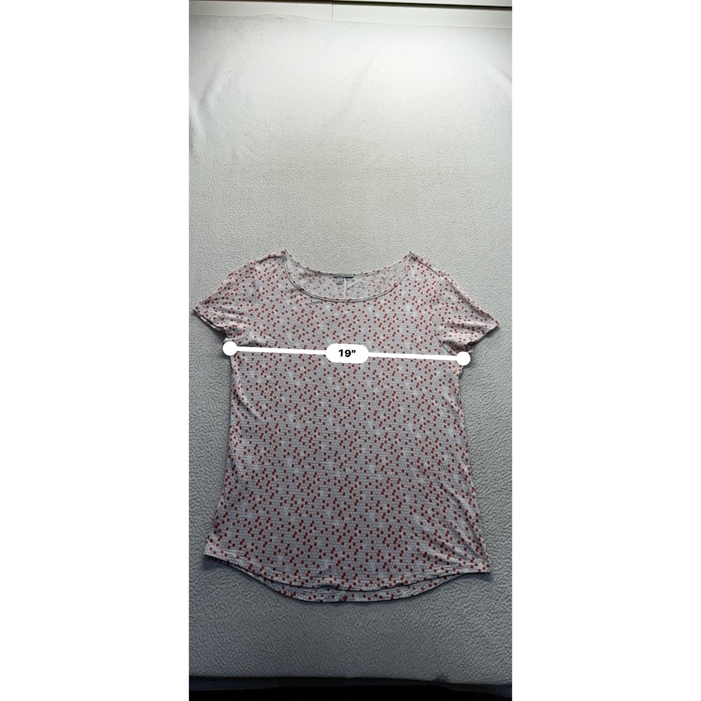 Halogen S Red & White Polka Dot Short Sleeve Top 243B