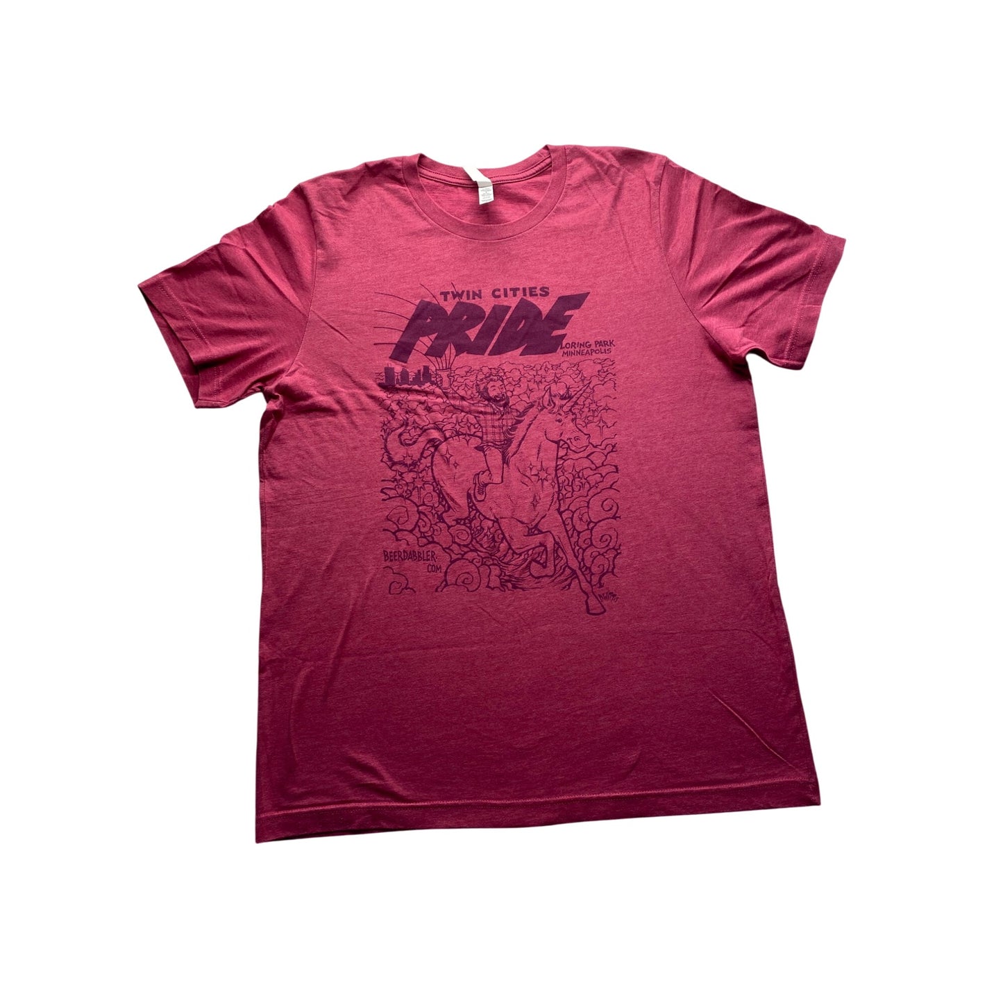 Twin Cities Pride Red Cow T-Shirt L By Bella+Canvas Cotton/Polyester Blend #7154