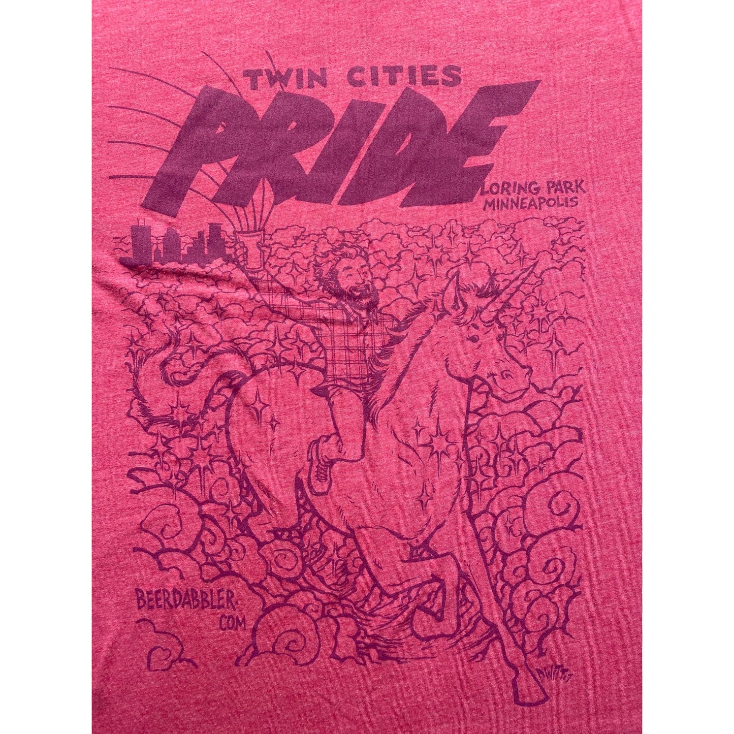 Twin Cities Pride Red Cow T-Shirt L By Bella+Canvas Cotton/Polyester Blend #7154