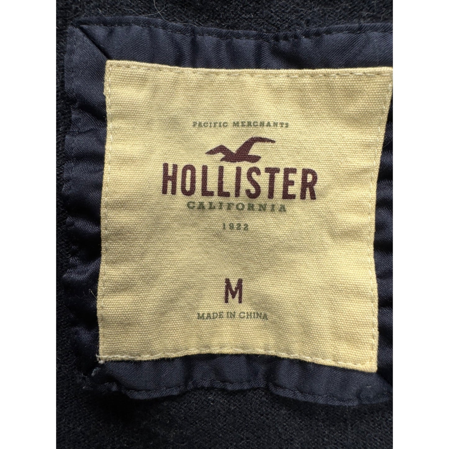 Hollister Navy Blue Ruffle Open Front Cardigan SZ M 100% Cotton #7762