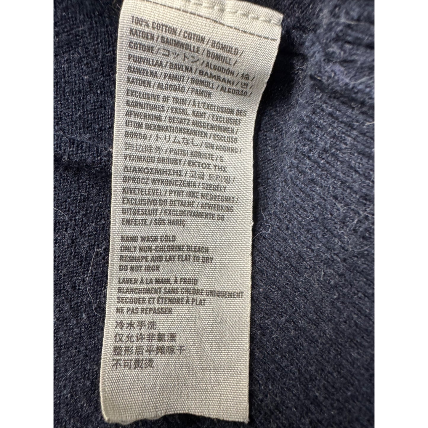 Hollister Navy Blue Ruffle Open Front Cardigan SZ M 100% Cotton #7762