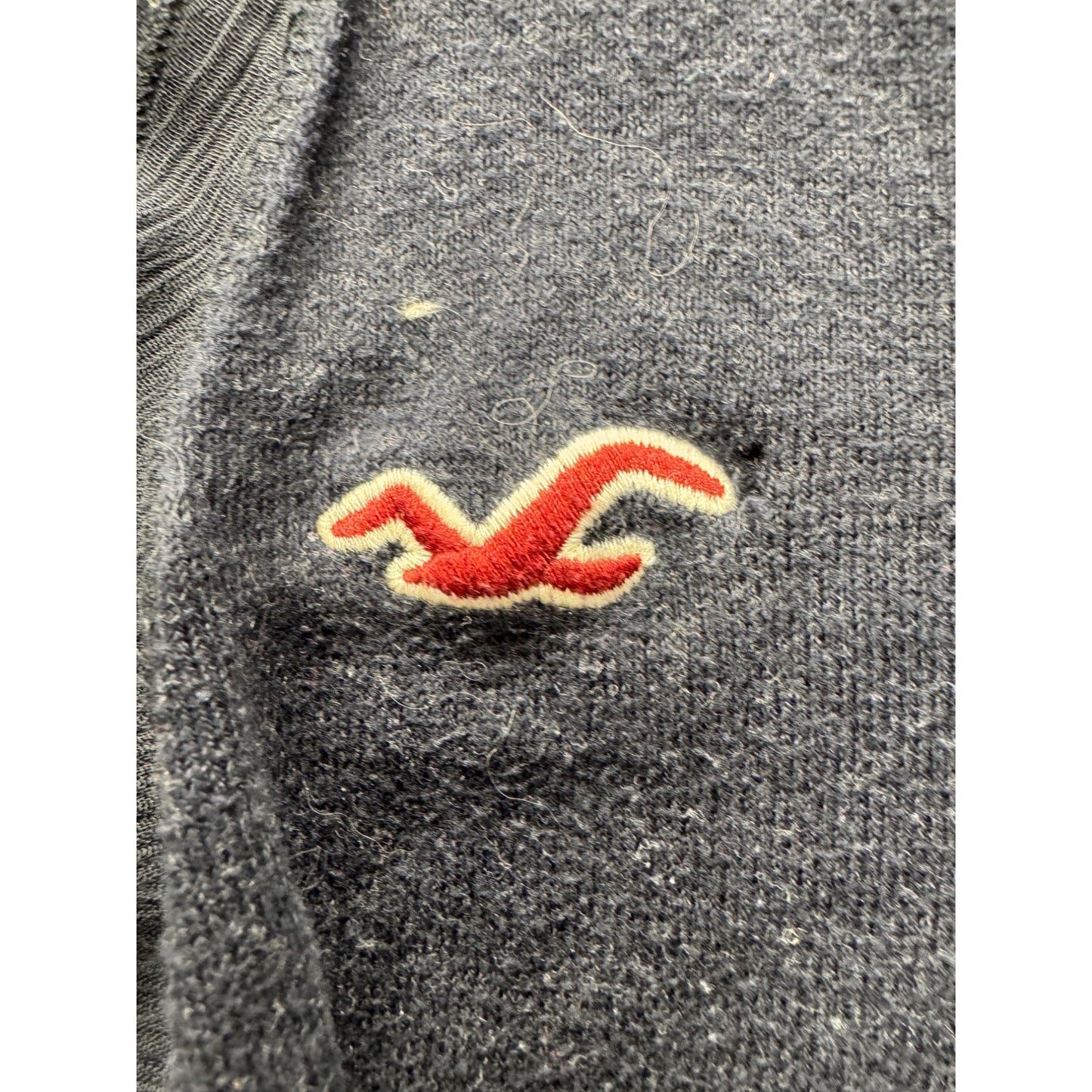 Hollister Navy Blue Ruffle Open Front Cardigan SZ M 100% Cotton #7762