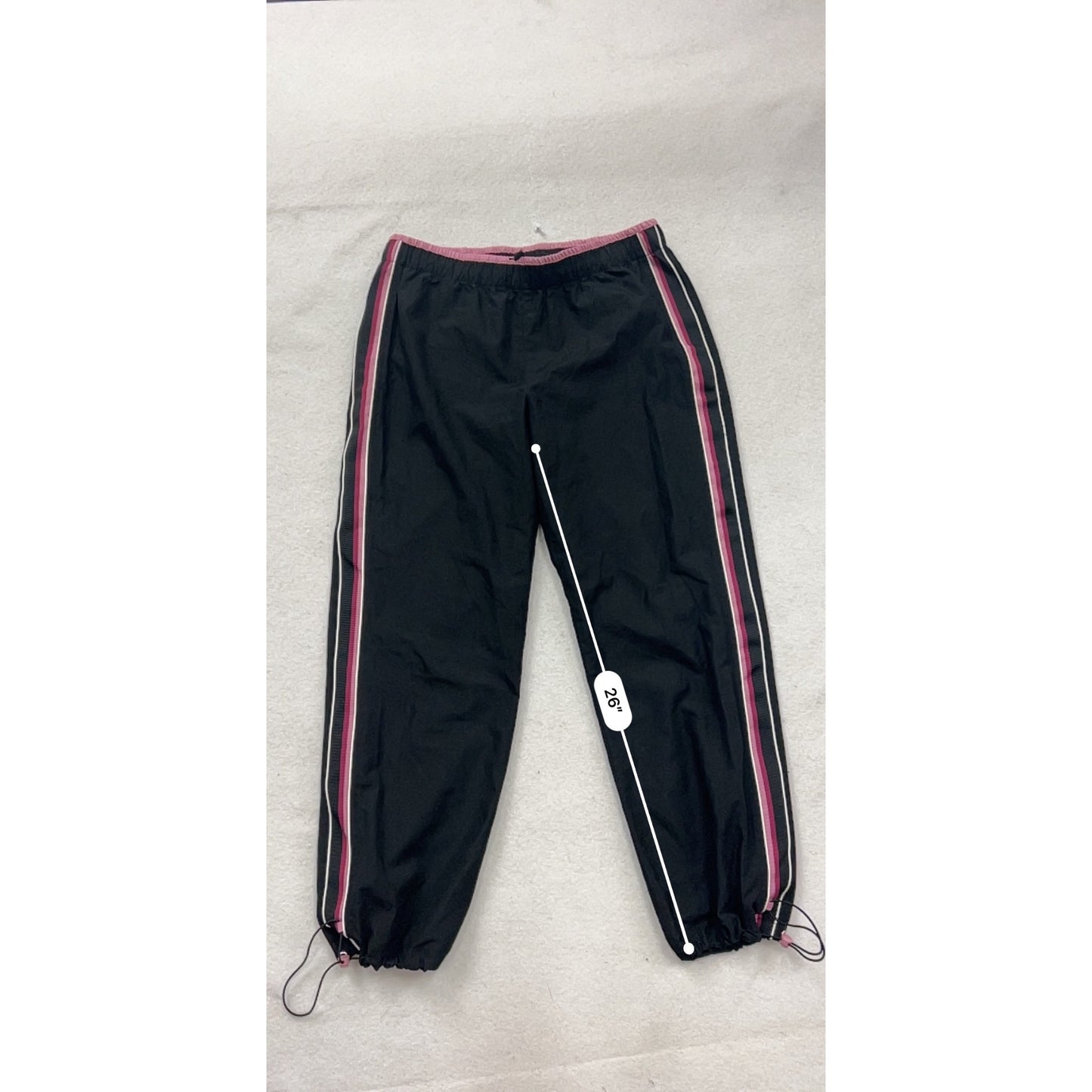 SB Active Black Joggers With Pink & White Stripes #177A