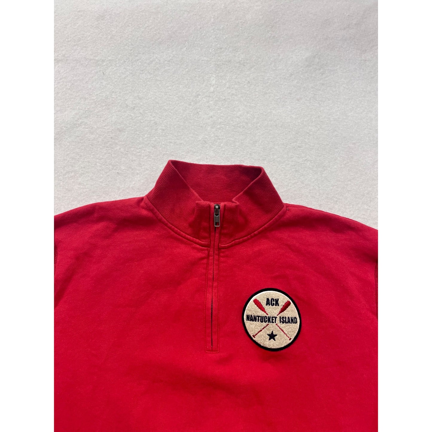 Ack Nantucket Island Red 1/4 Zip Pullover Sweatshirt #8191