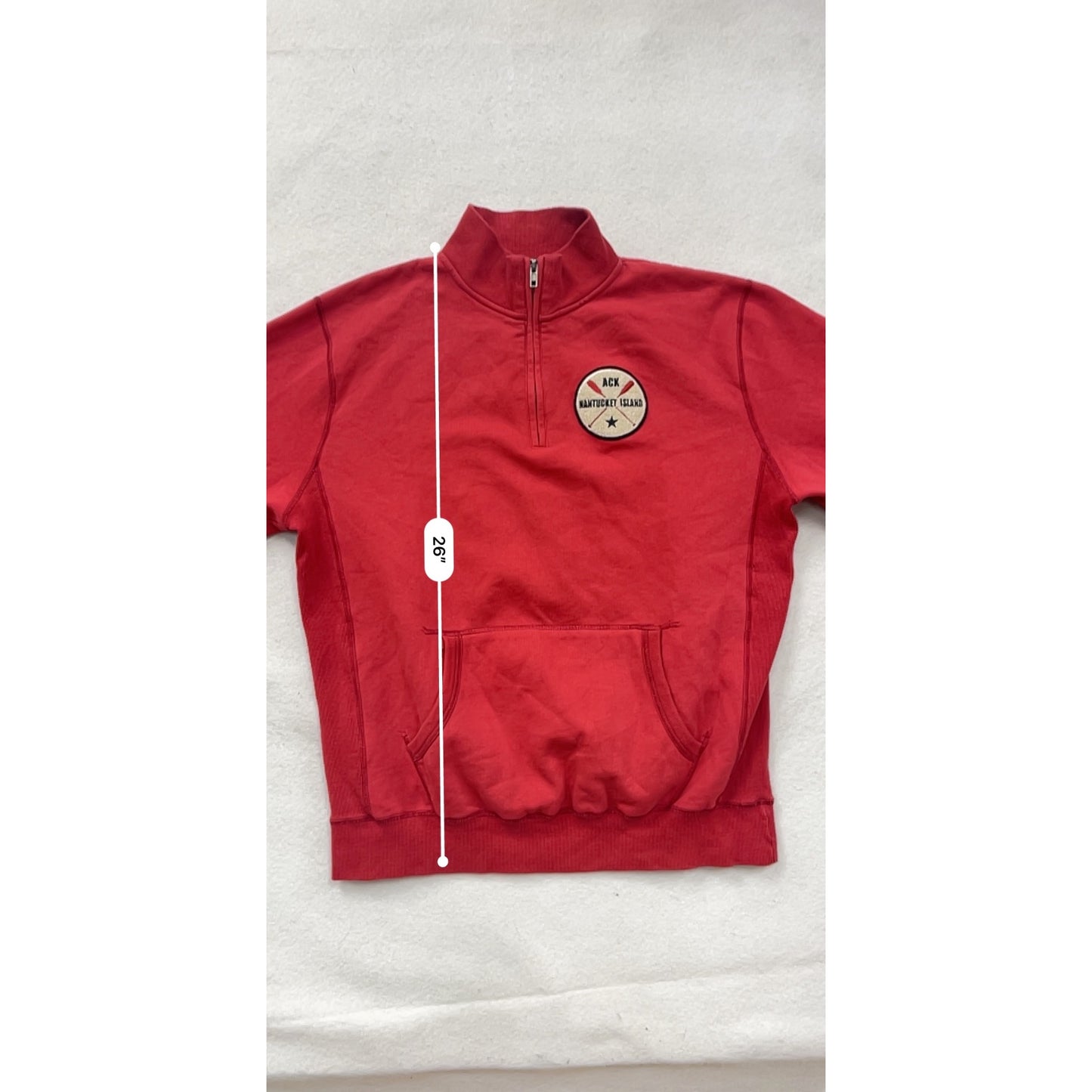 Ack Nantucket Island Red 1/4 Zip Pullover Sweatshirt #8191